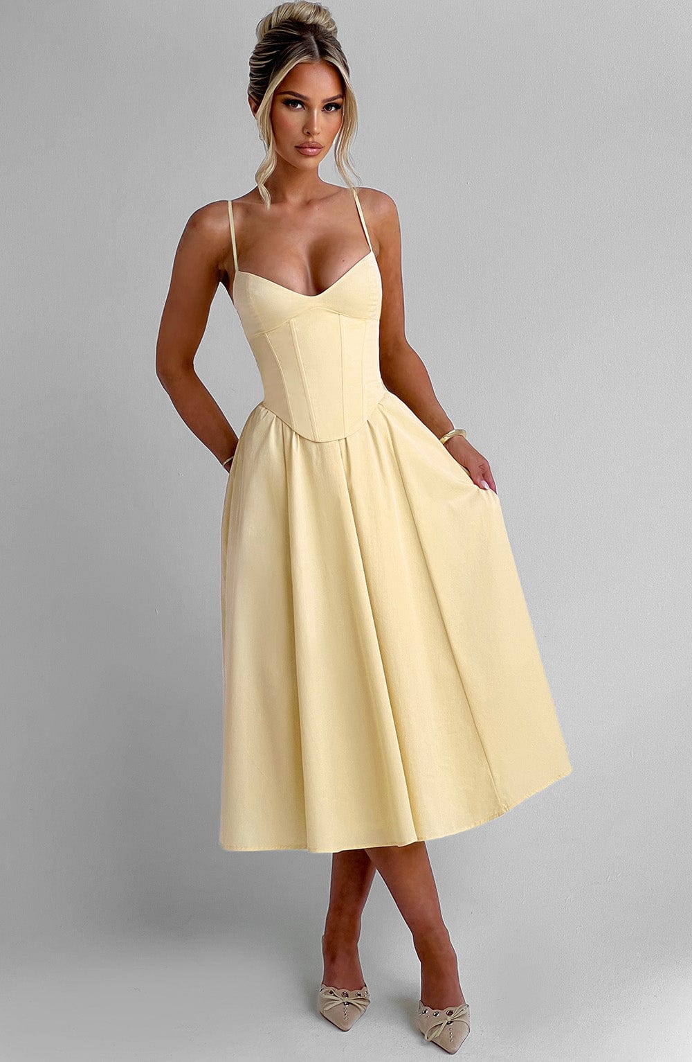 minilena Mariella Midi Dress Lemon