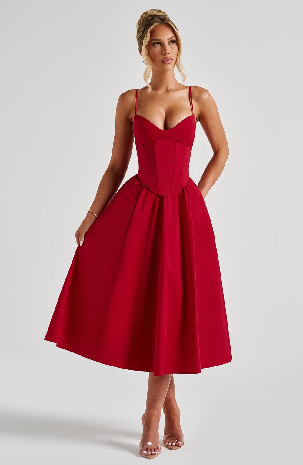 minilena Mariella Midi Dress Red