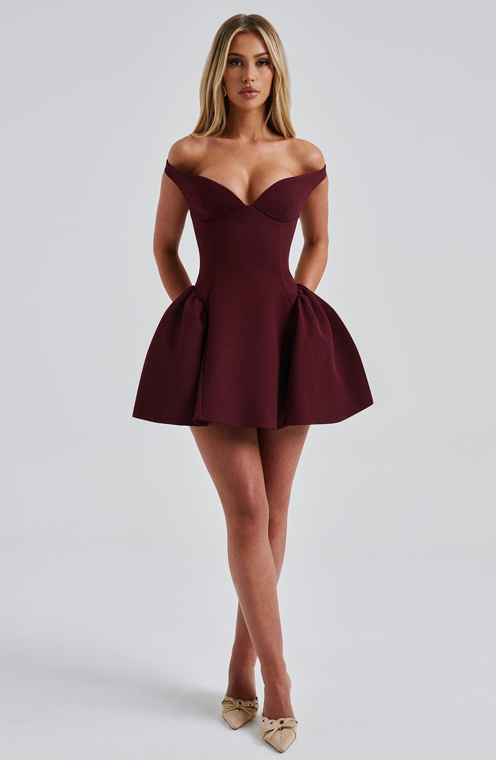 minilena Marla Mini Dress Cherry Lacquer