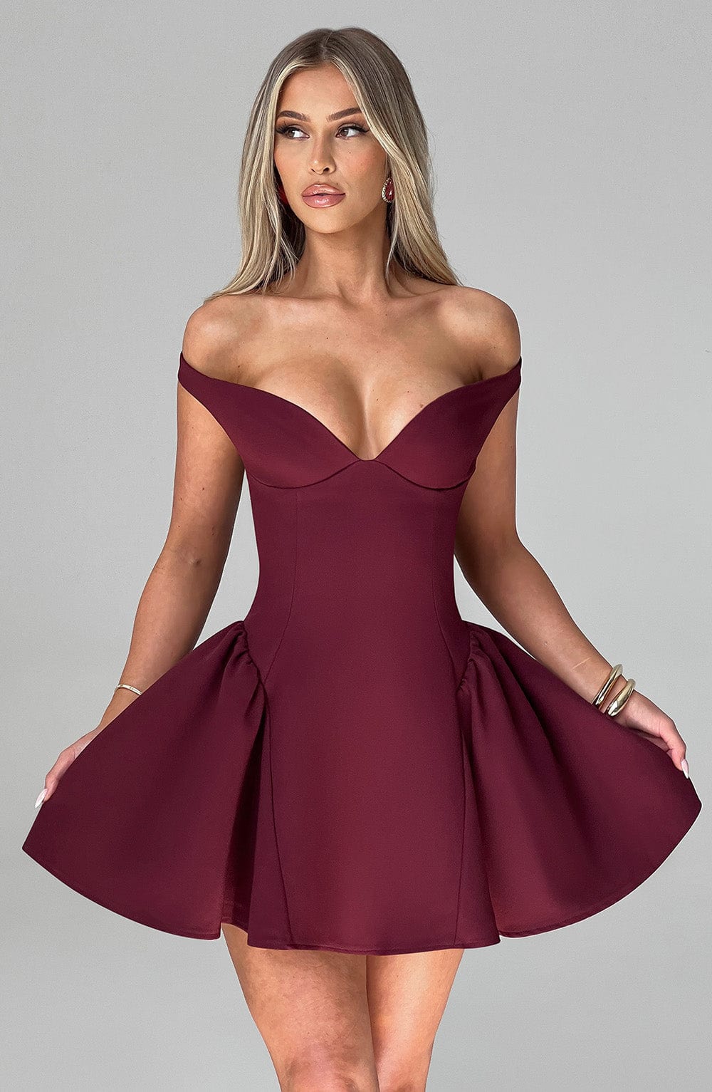 minilena Marla Mini Dress Cherry Lacquer