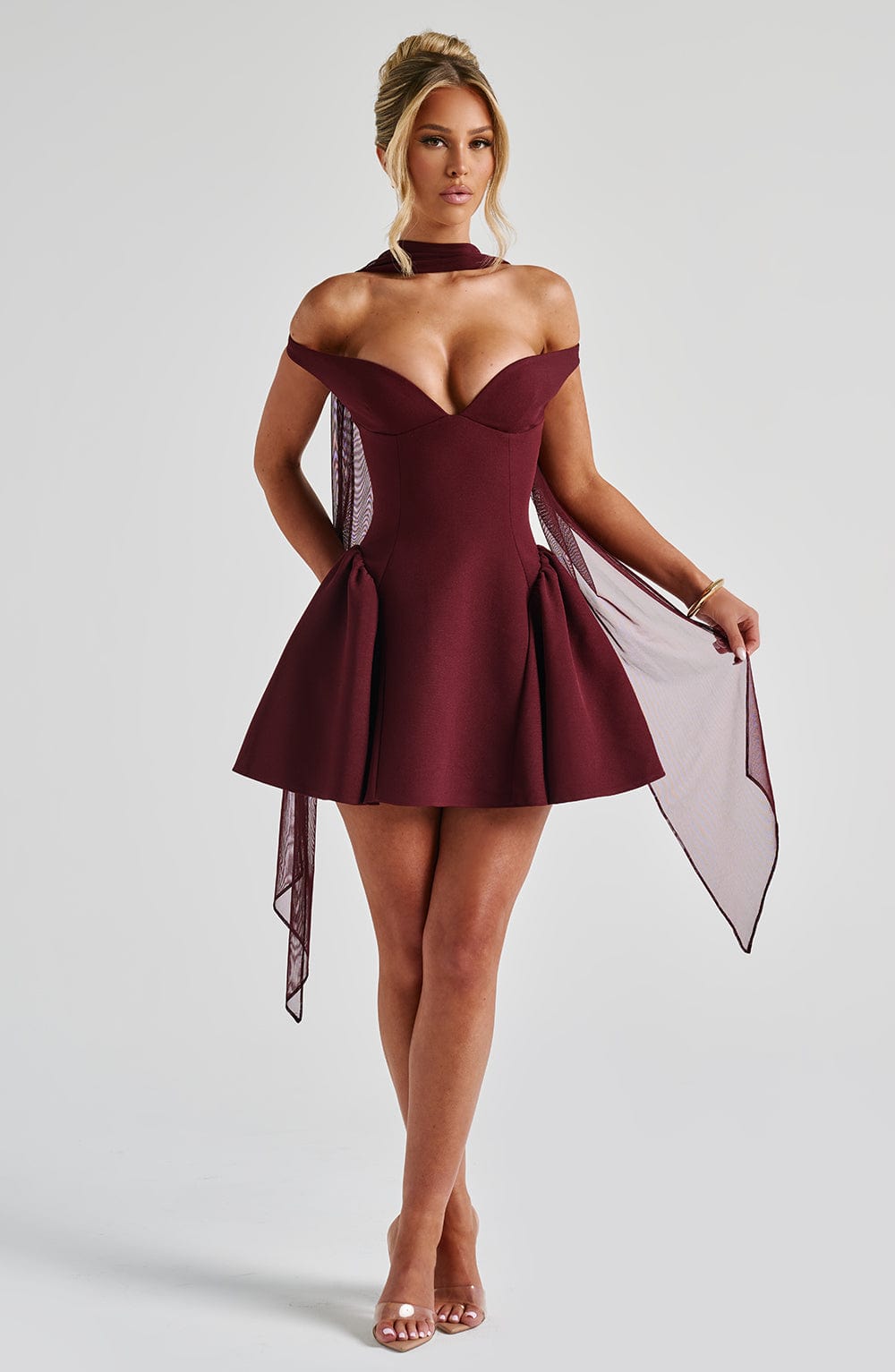 minilena Marla Mini Dress Cherry Lacquer