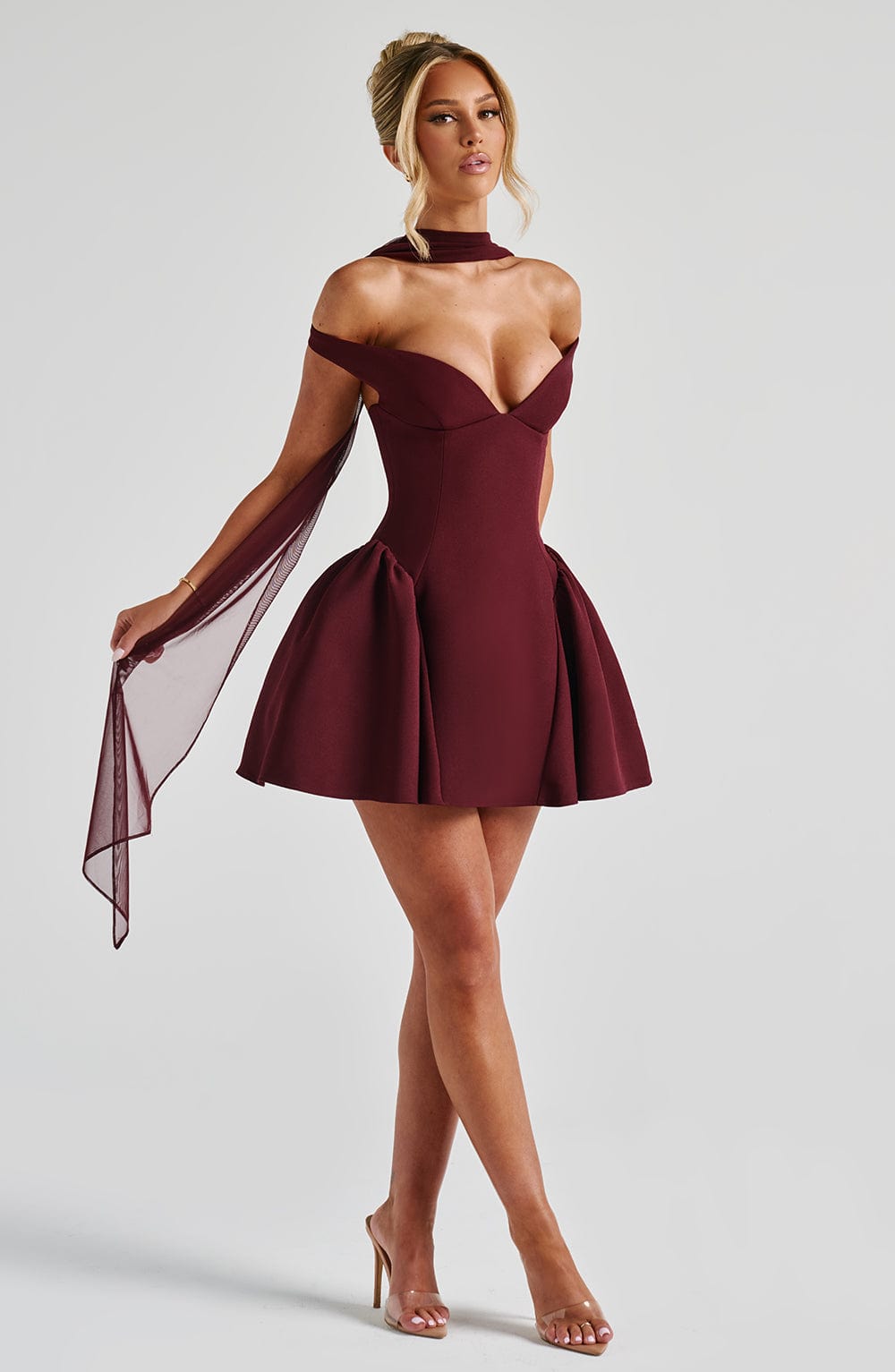 minilena Marla Mini Dress Cherry Lacquer