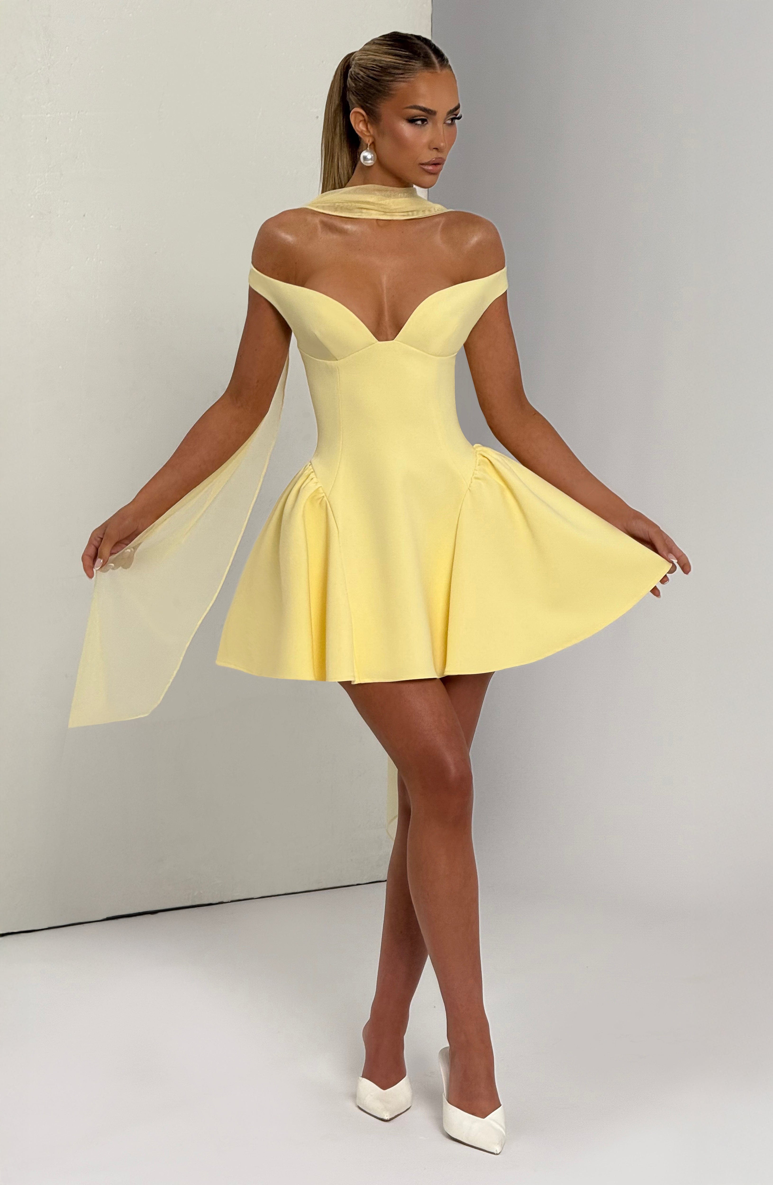 minilena Marla Mini Dress Lemon