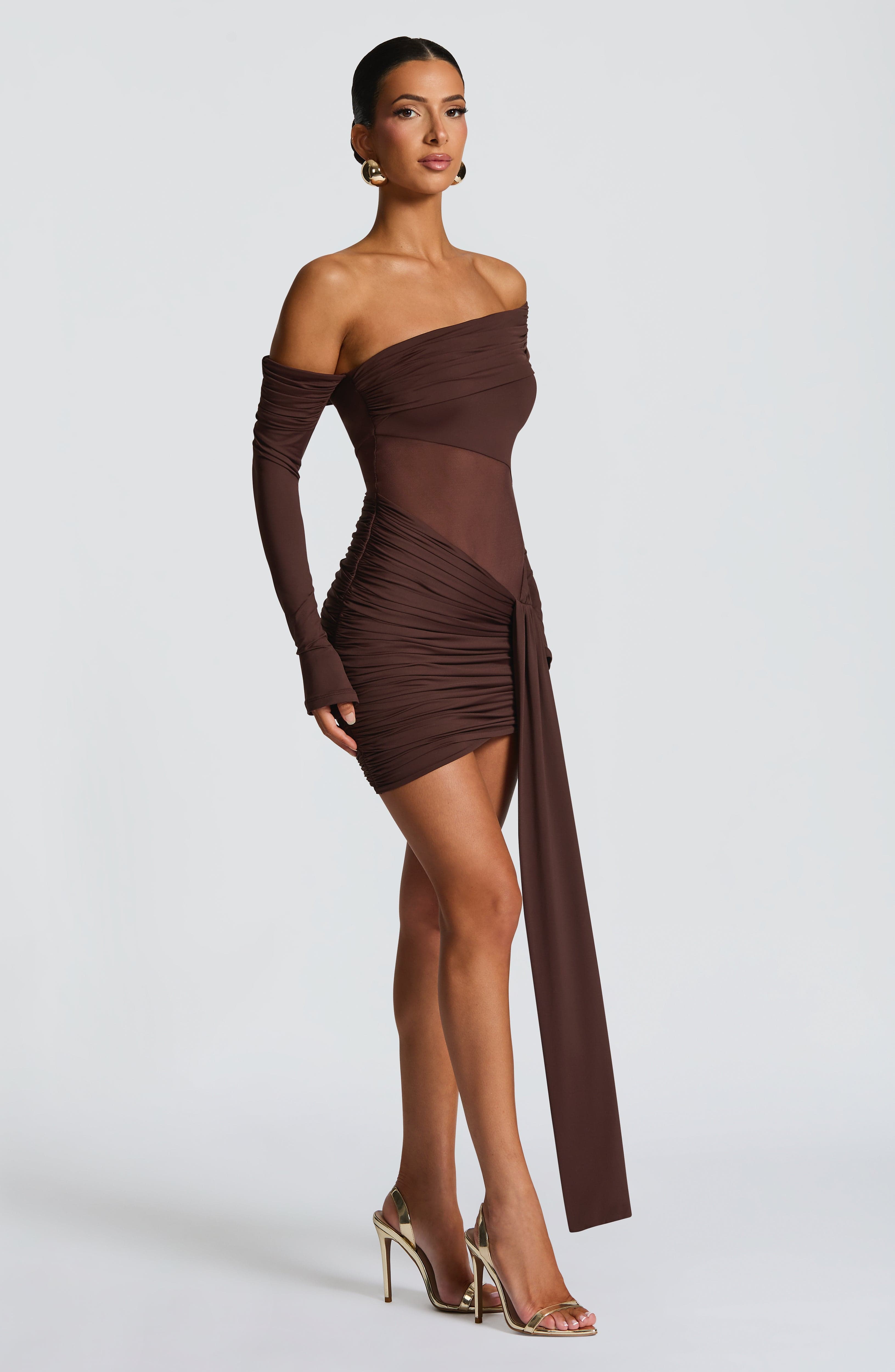 minilena Mavra Mini Dress Plum Brown