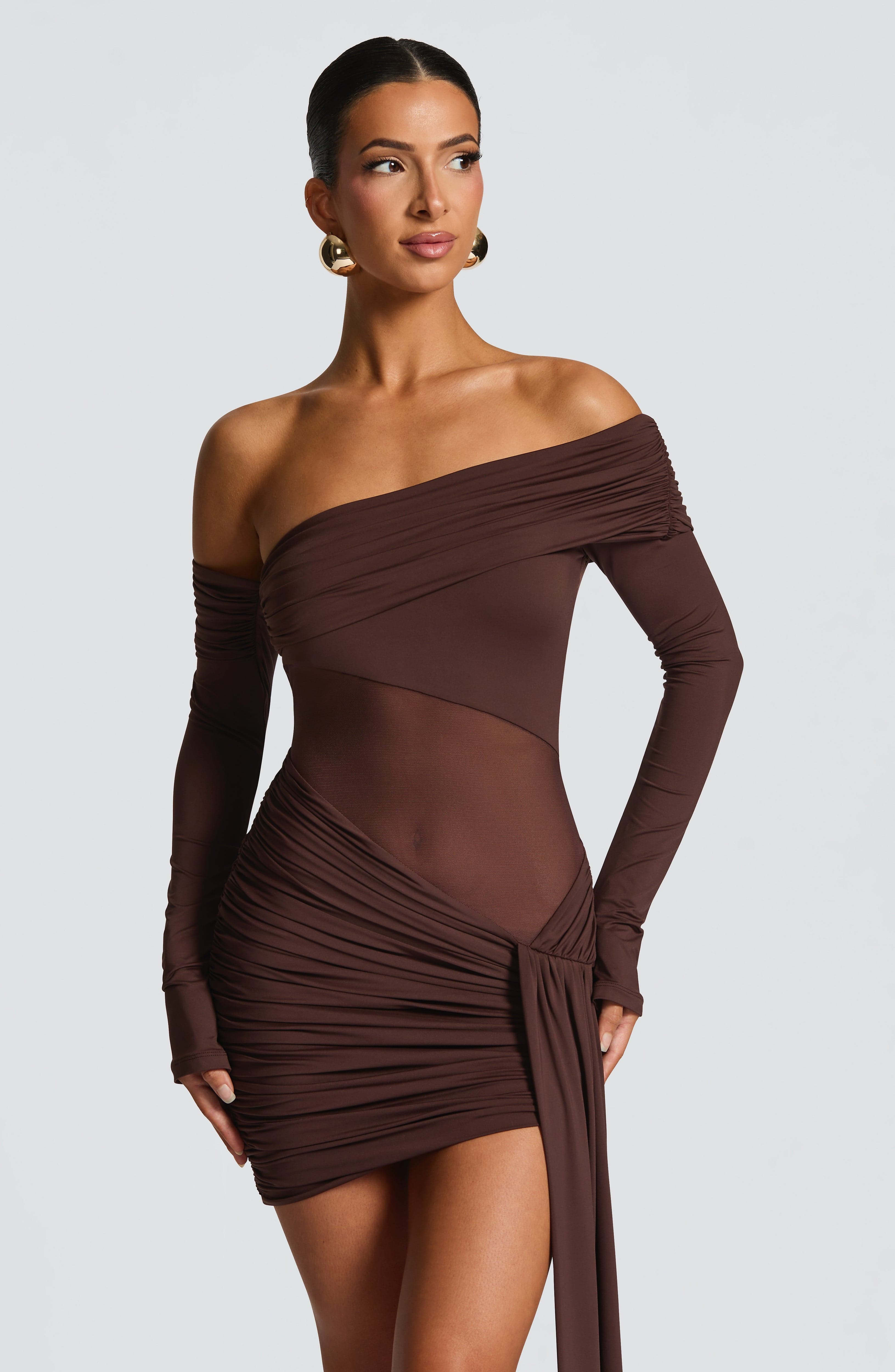 minilena Mavra Mini Dress Plum Brown