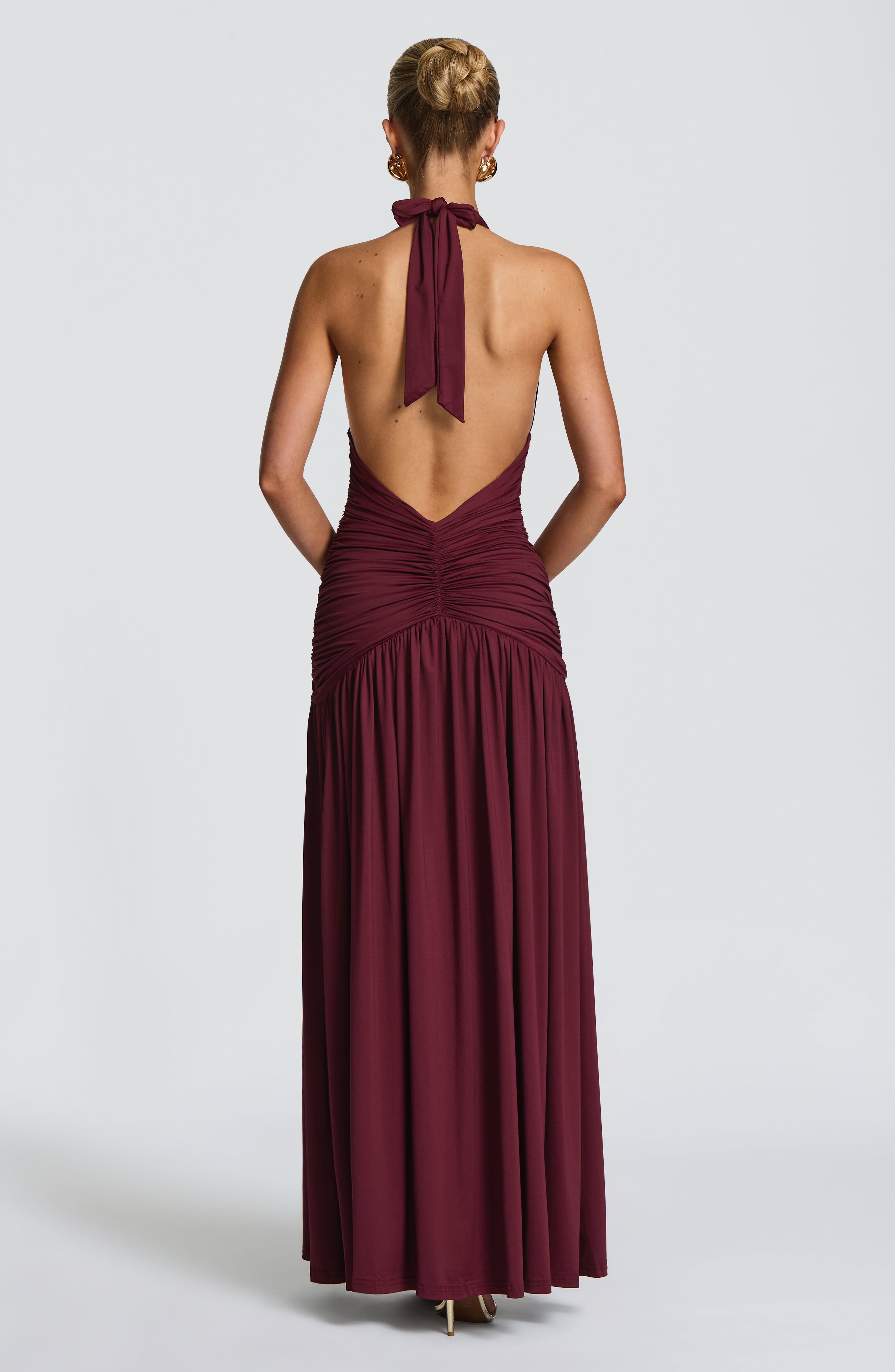 minilena Melania Maxi Dress Cherry Lacquer
