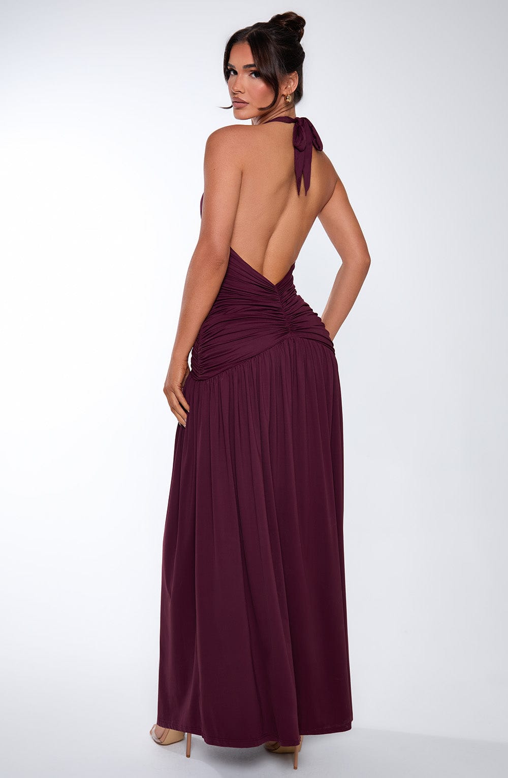 minilena Melania Maxi Dress Cherry Lacquer