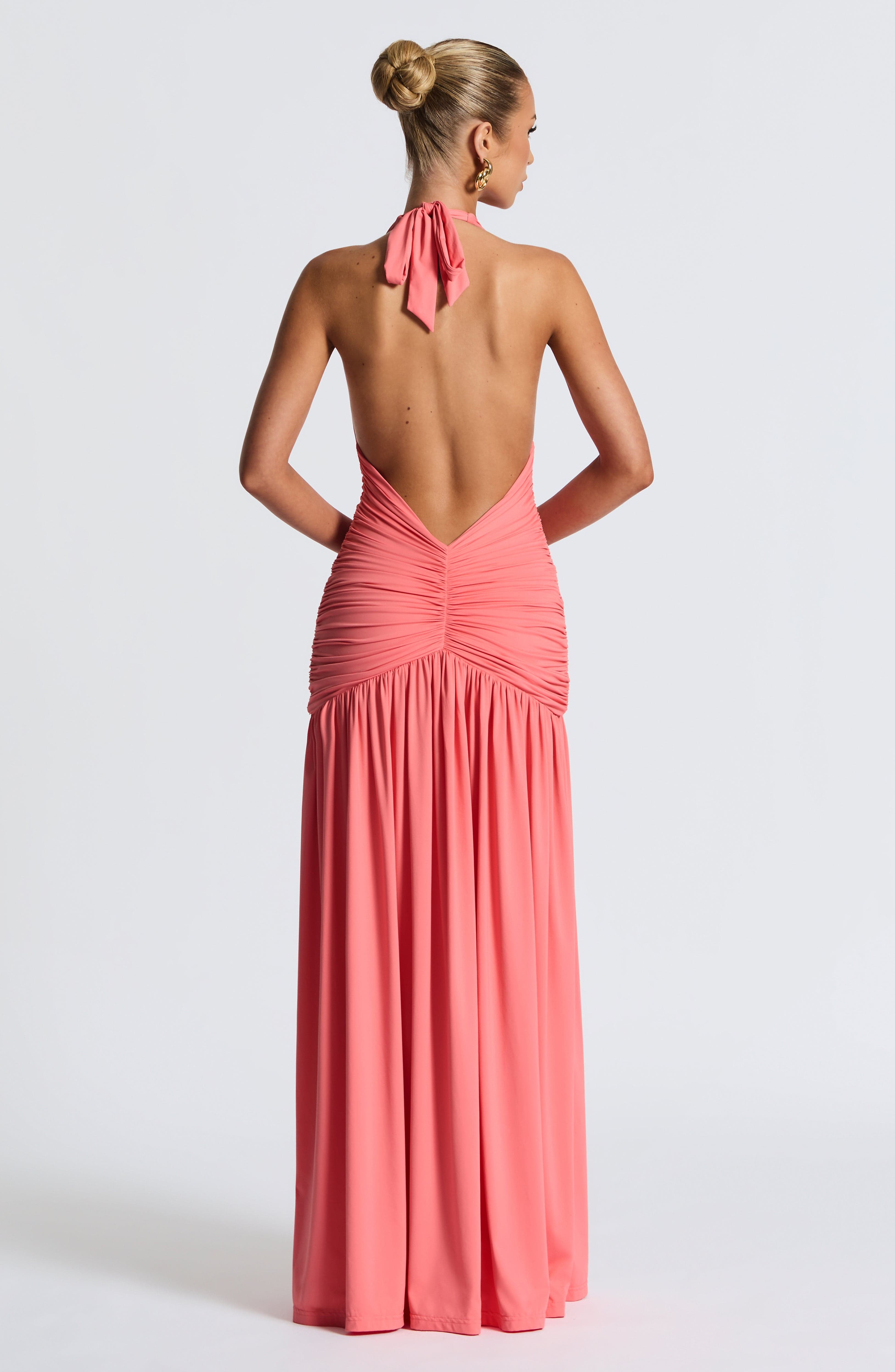 minilena Melania Maxi Dress Coral Pink