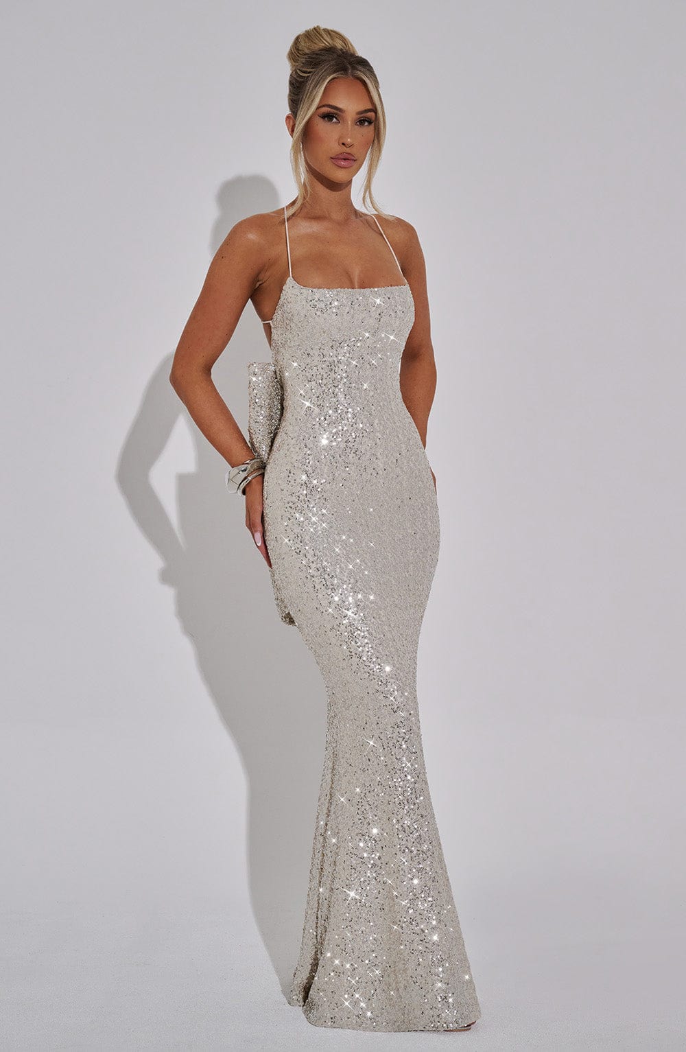 minilena Meridith Maxi Dress Champagne