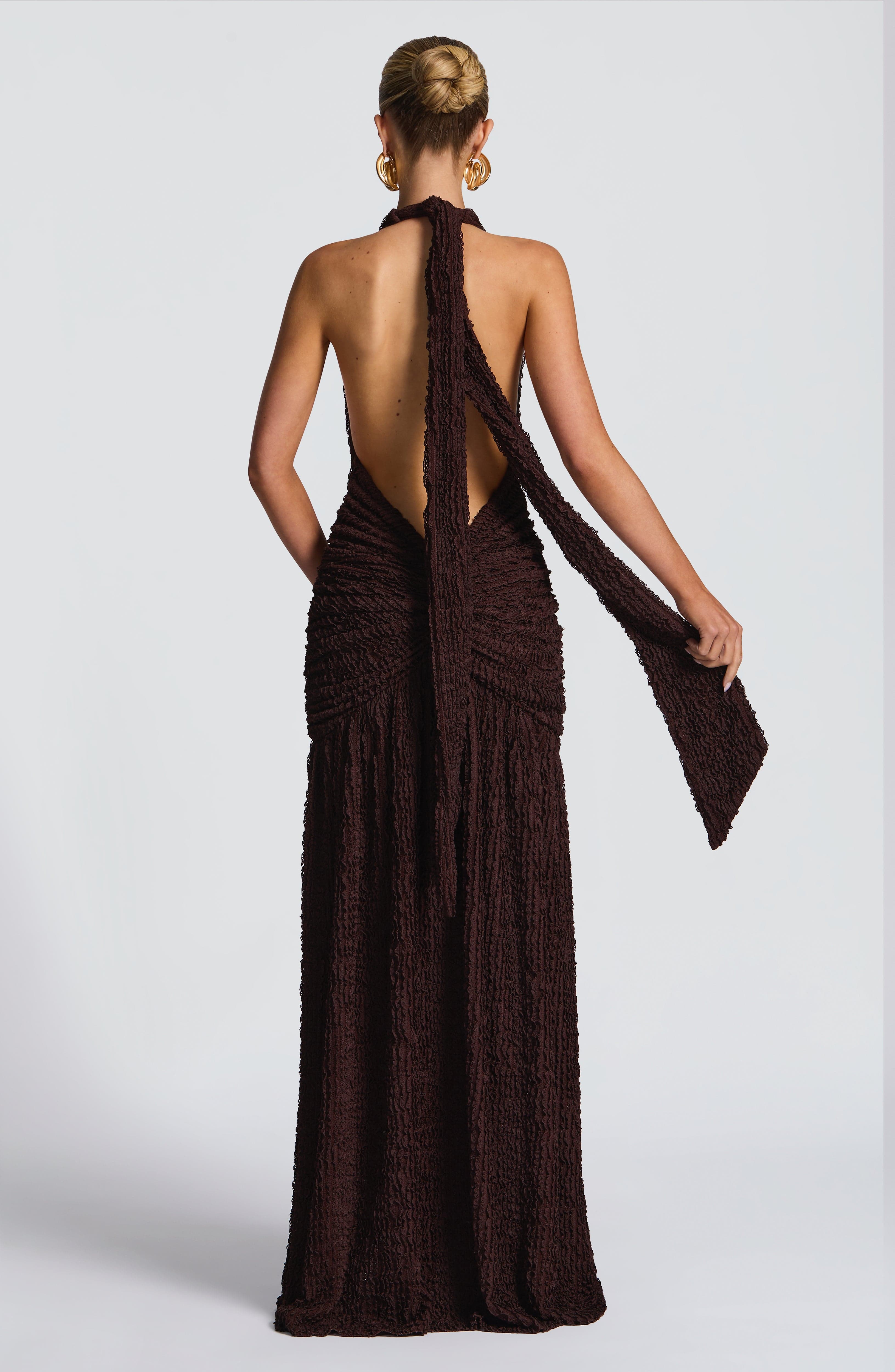 minilena Minerva Maxi Dress Plum Brown