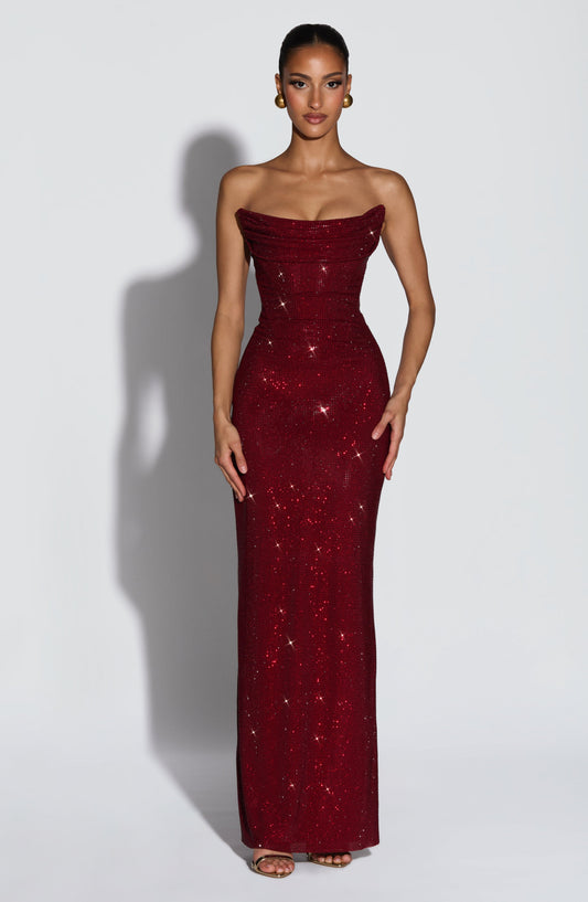 minilena Mirabella Maxi Dress Burgundy