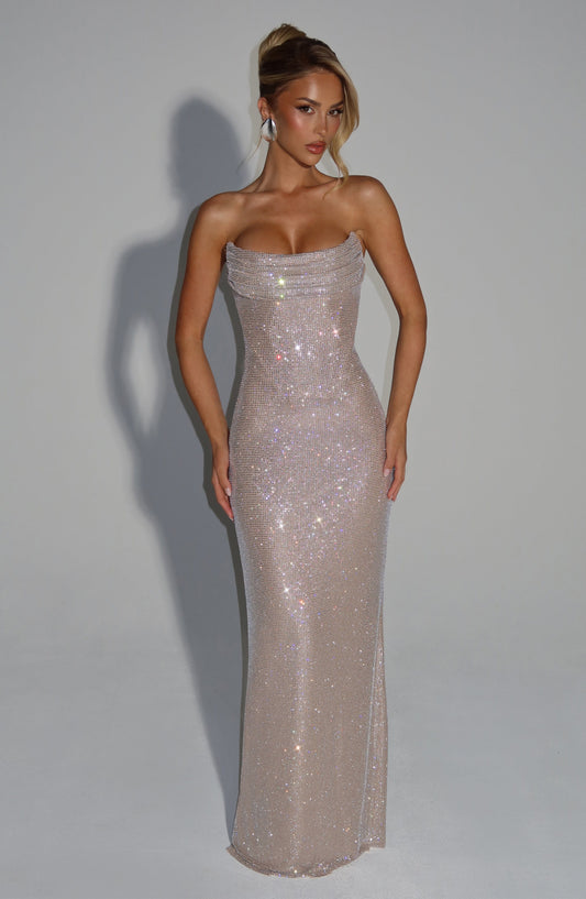 minilena Mirabella Maxi Dress Nude