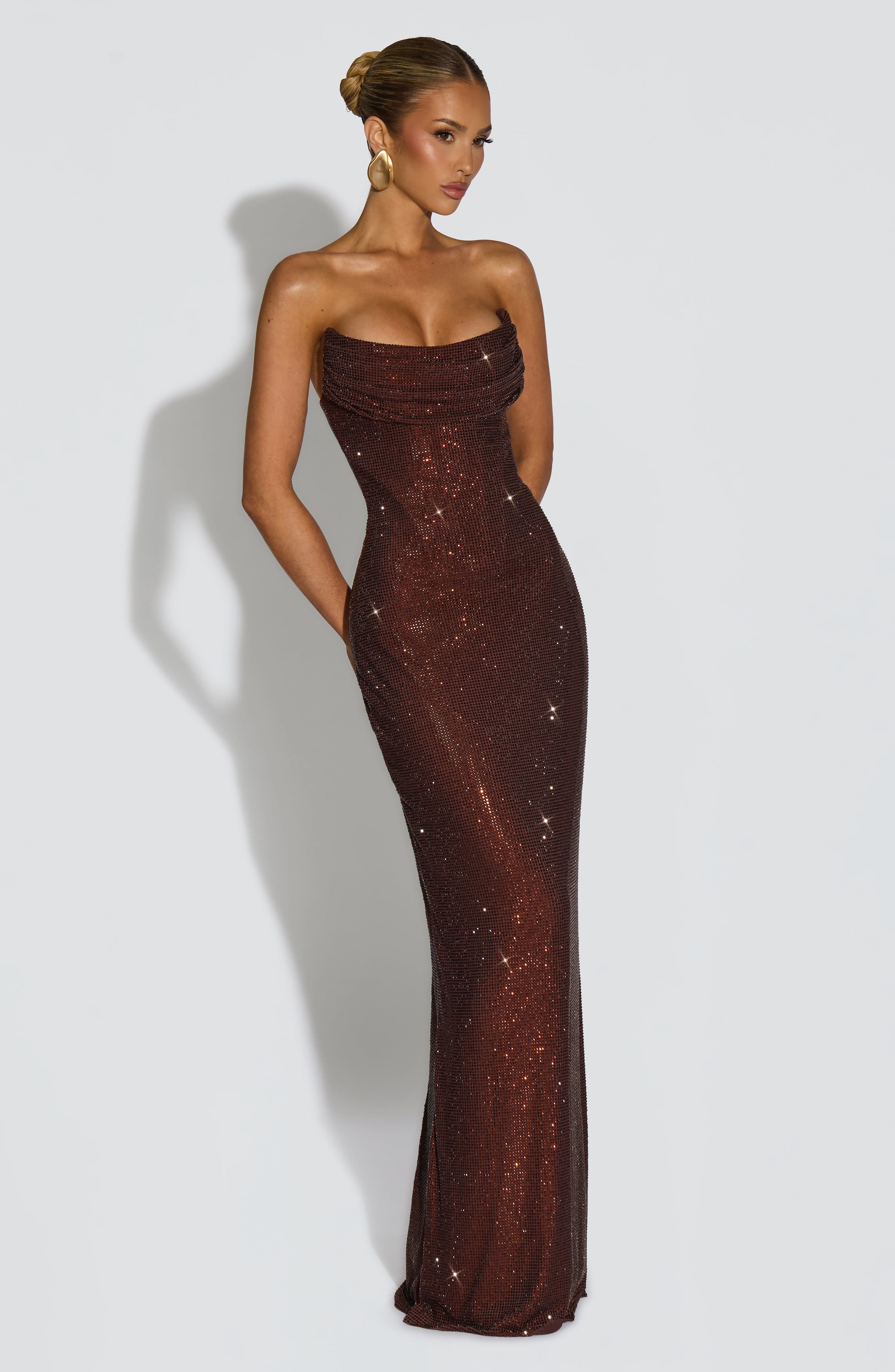 minilena Mirabella Maxi Dress Plum Brown