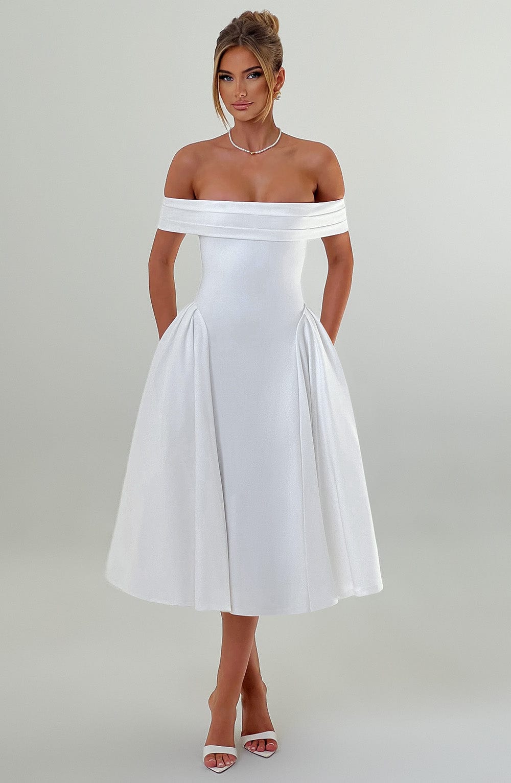 minilena Miranda Midi Dress Ivory