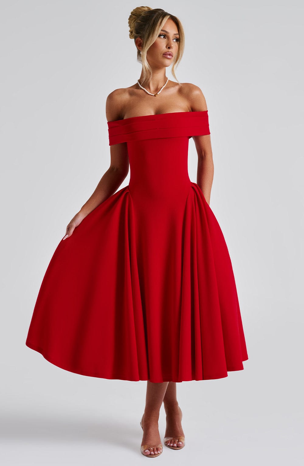 minilena Miranda Midi Dress Red