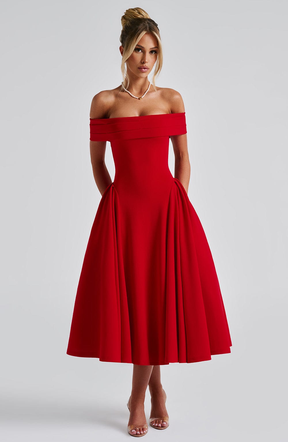minilena Miranda Midi Dress Red