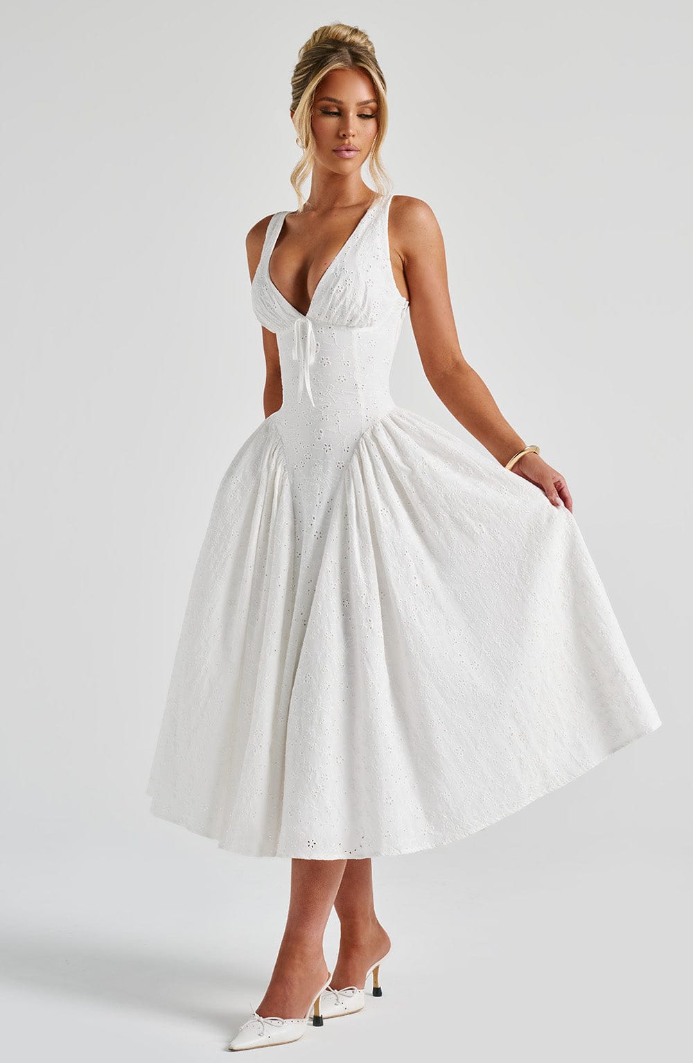 minilena Monroe Midi Dress Ivory