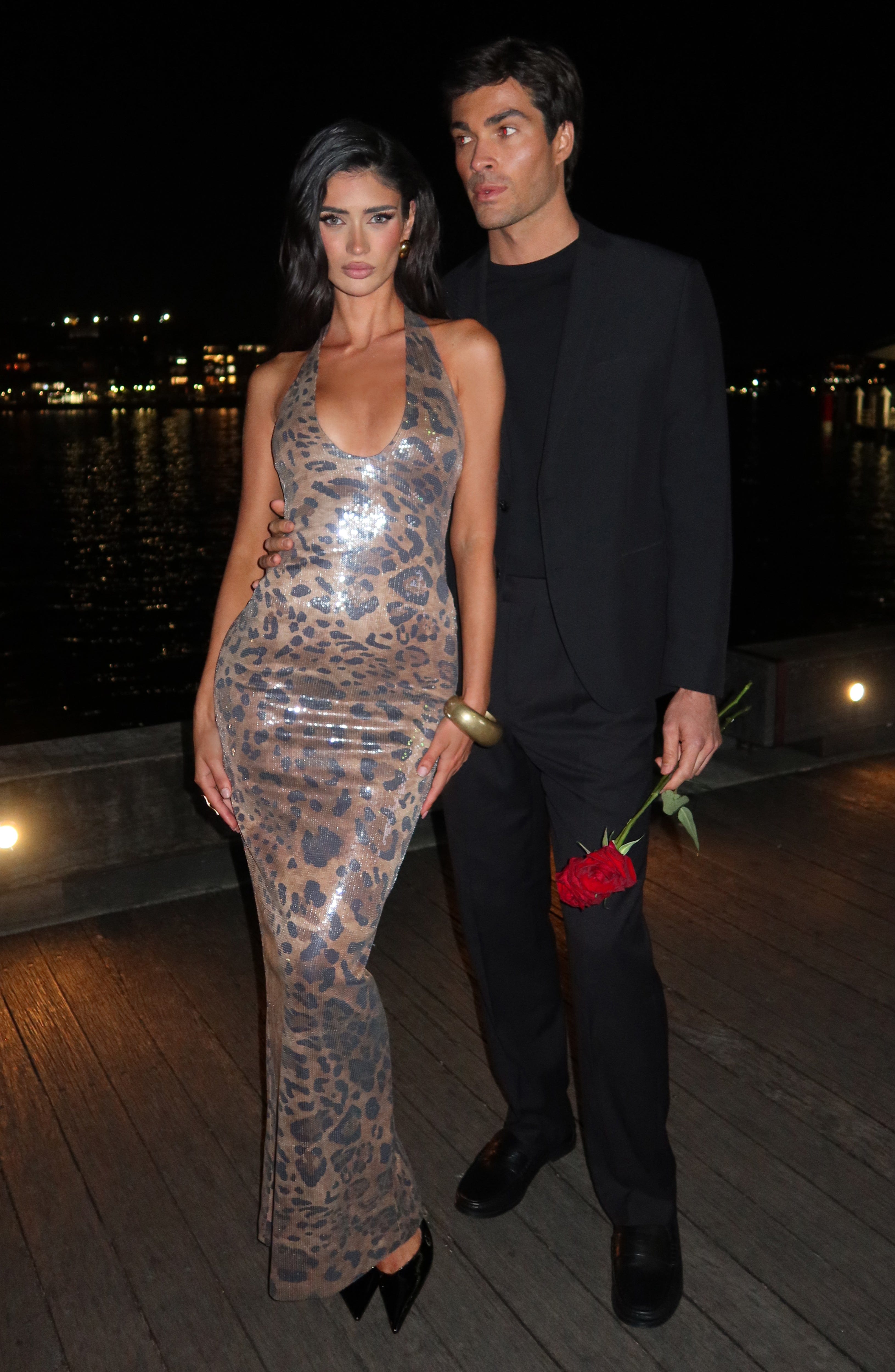 minilena Morena Maxi Dress Sequin Leopard Print