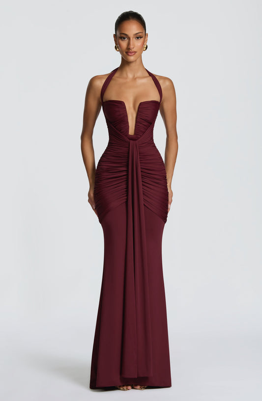 minilena Morrigan Maxi Dress Cherry Lacquer