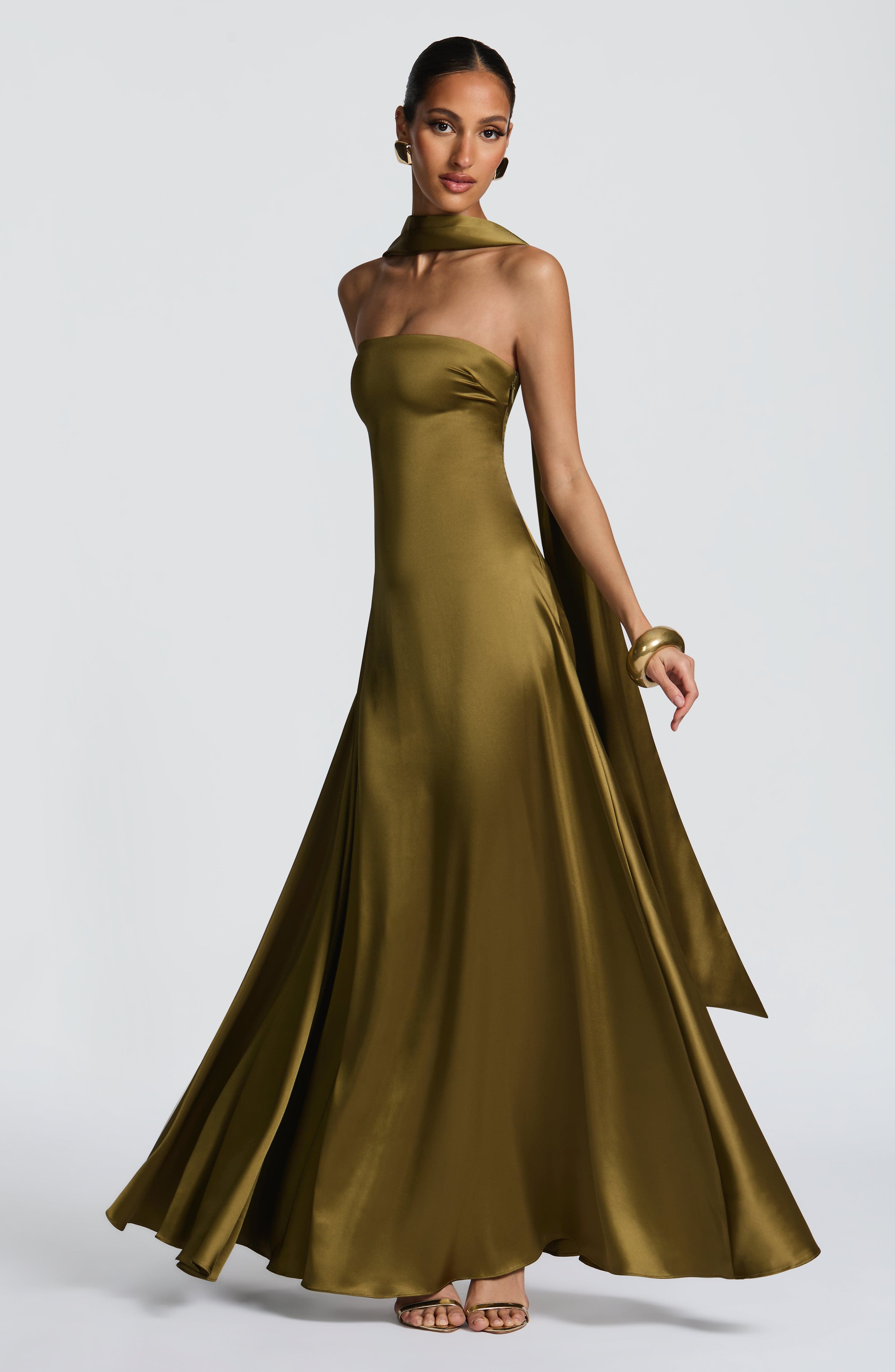 minilena Morven Maxi Dress Deep Olive
