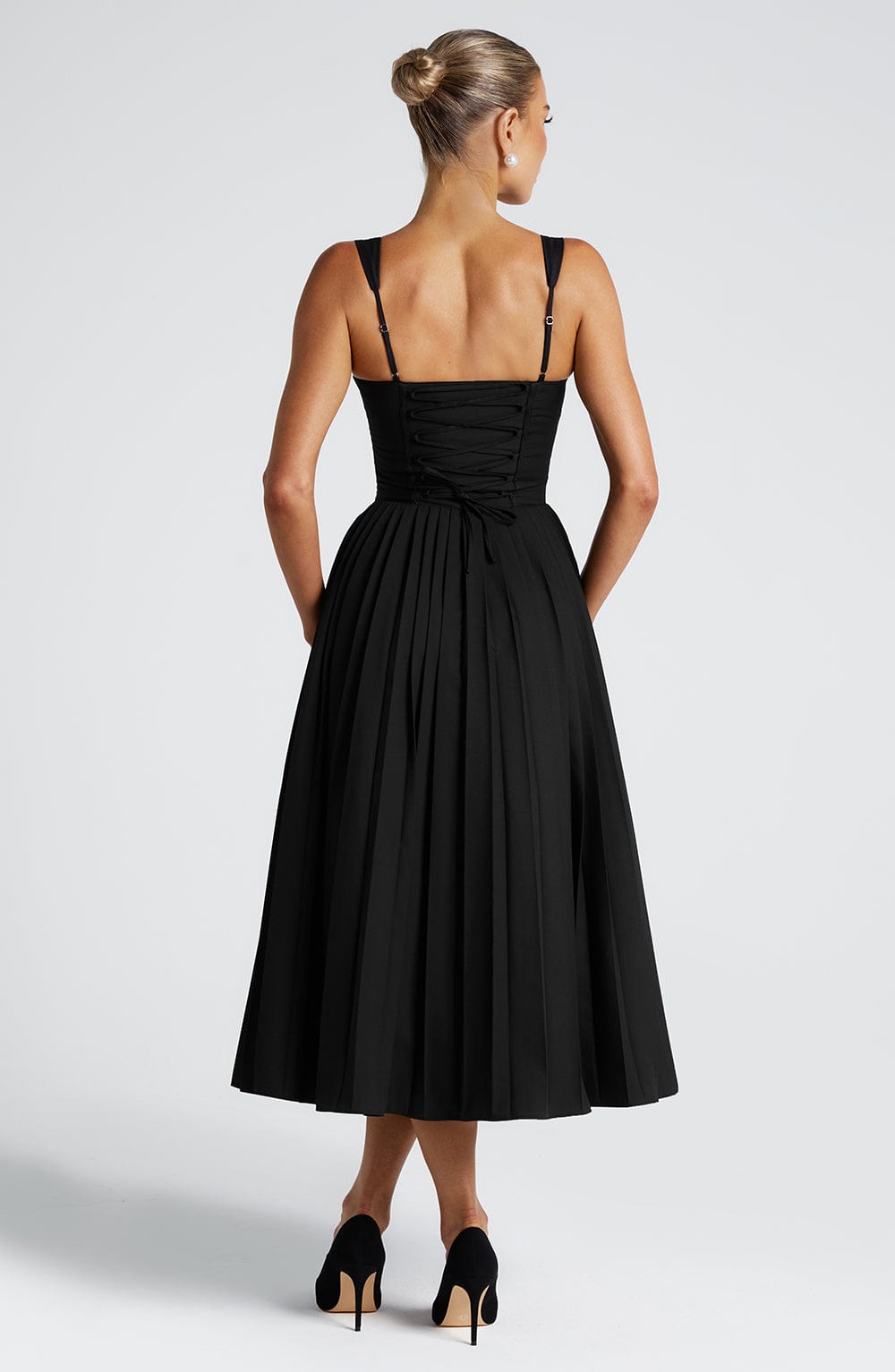 minilena Natassia Midi Dress Black/White