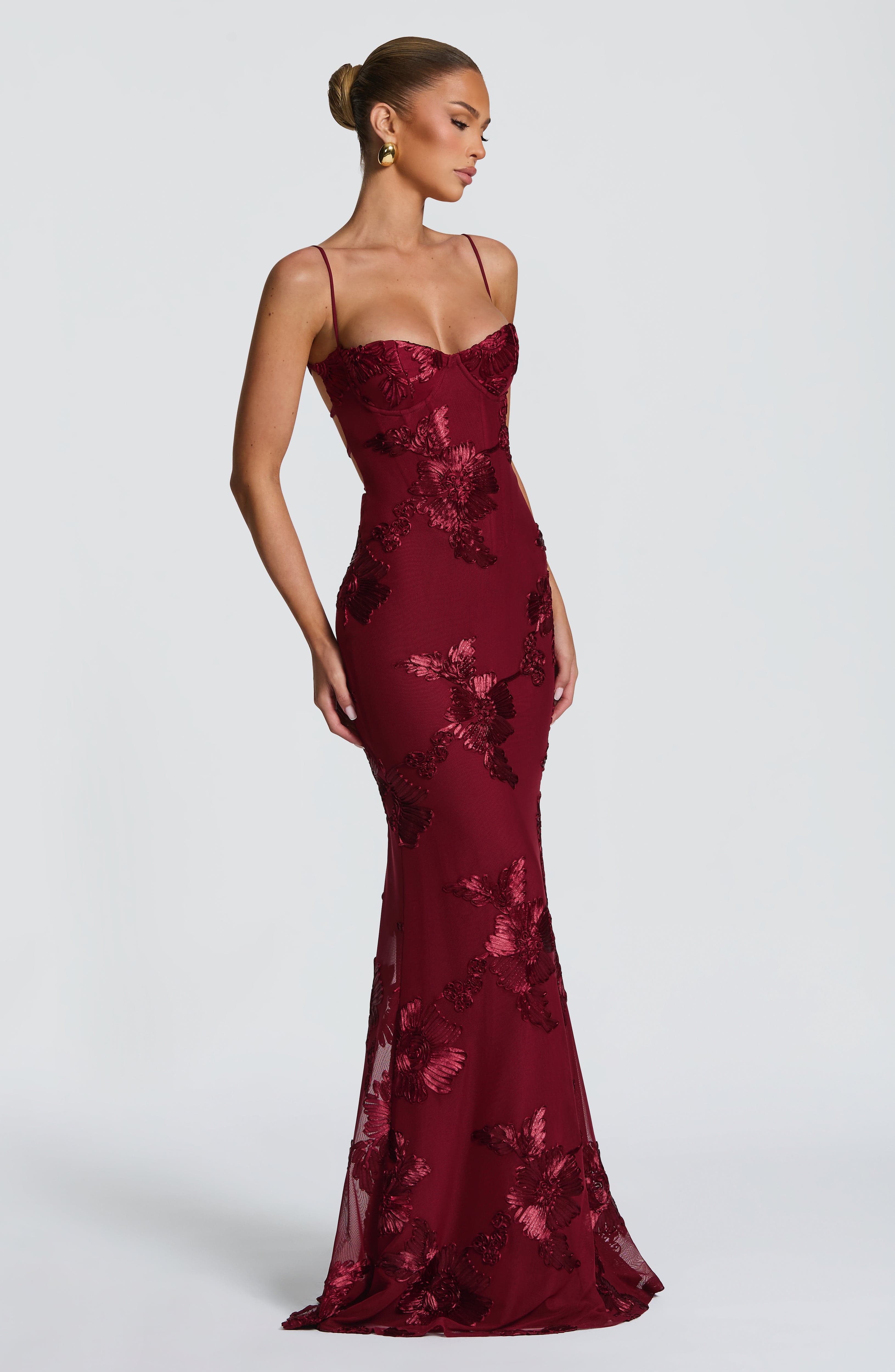 minilena Nefertiti Maxi Dress Burgundy