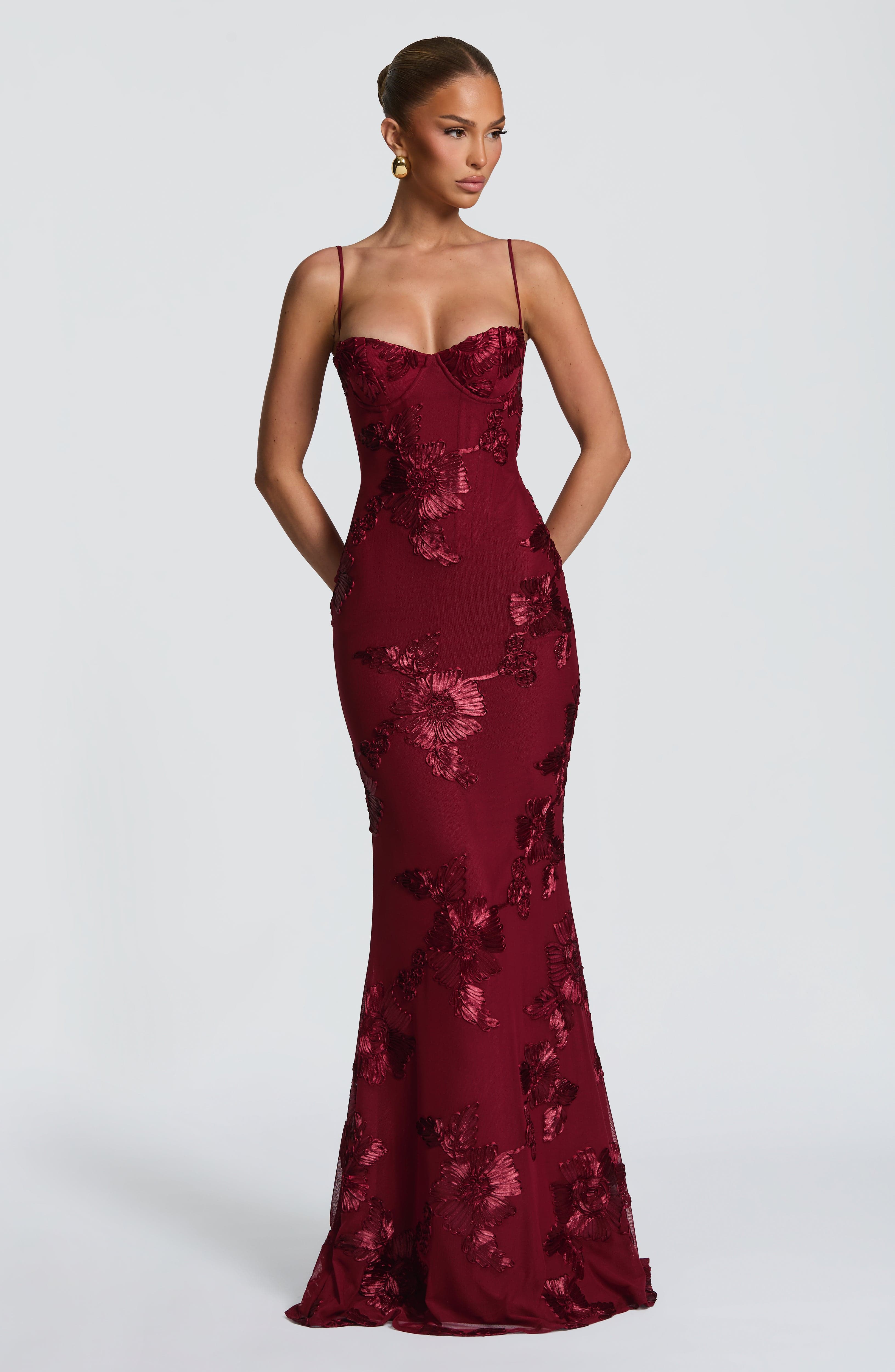 minilena Nefertiti Maxi Dress Burgundy