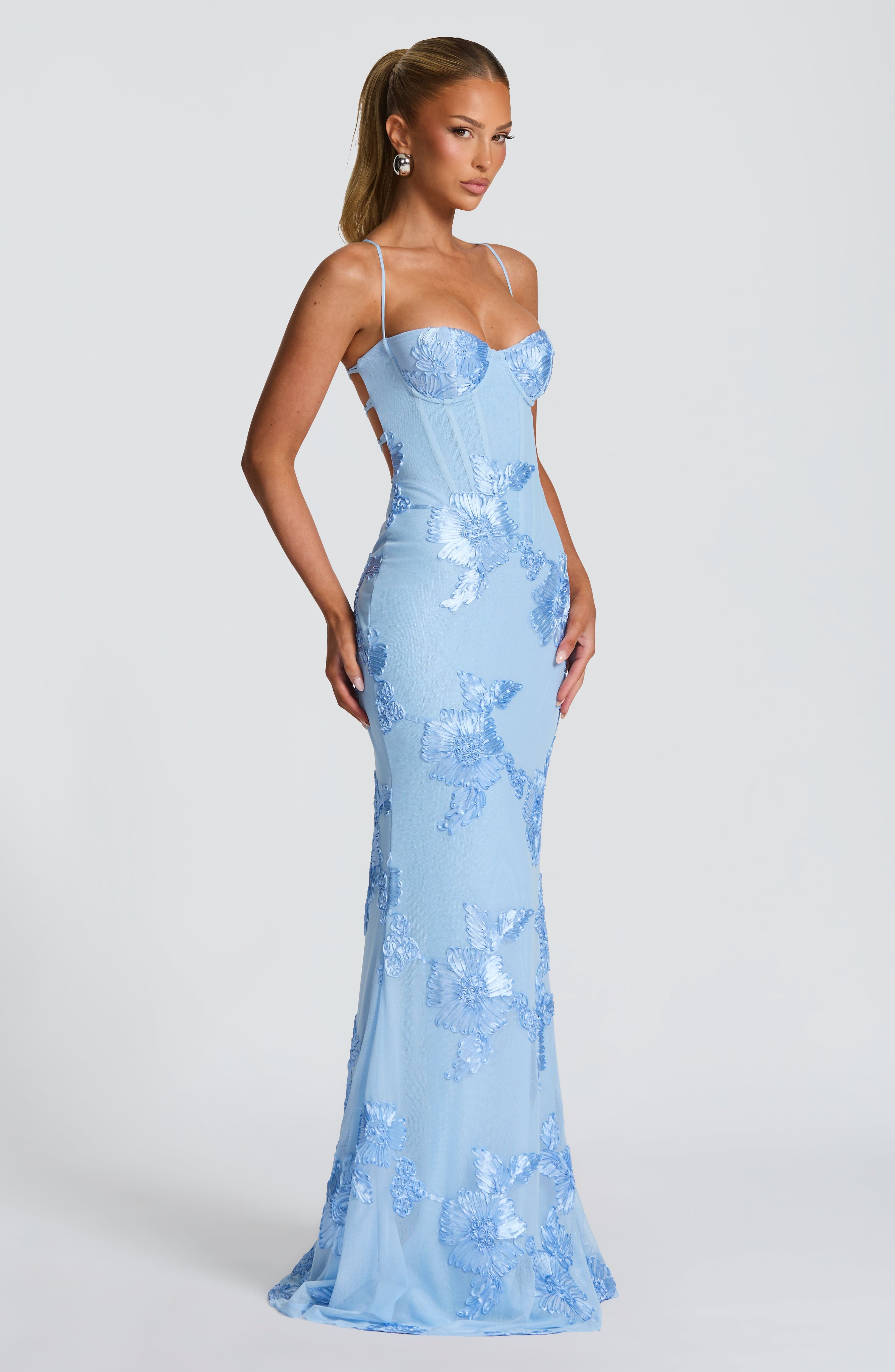 minilena Nefertiti Maxi Dress Glacier Blue