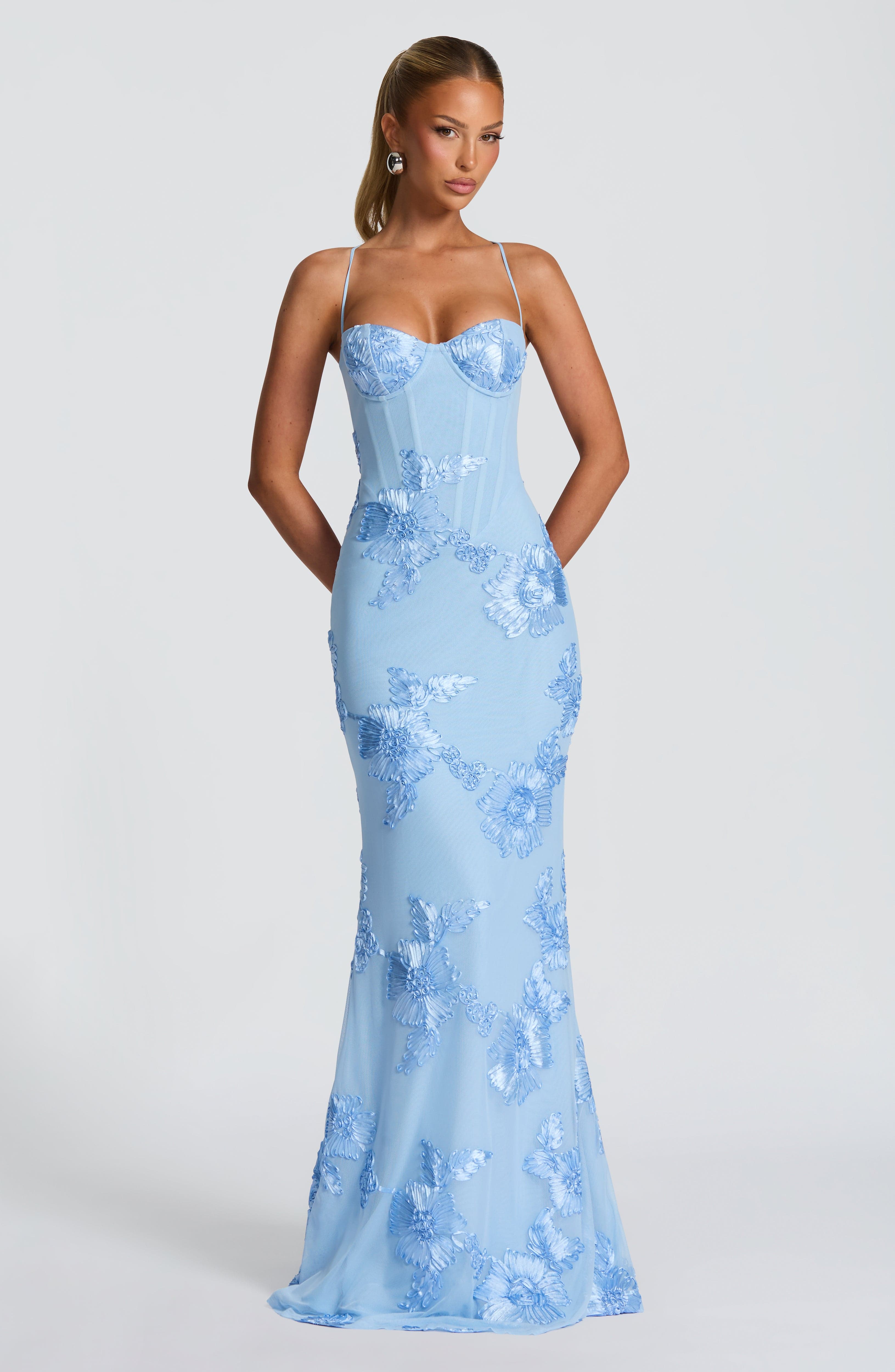 minilena Nefertiti Maxi Dress Glacier Blue