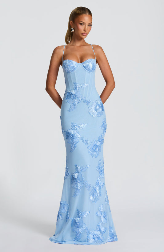 minilena Nefertiti Maxi Dress Glacier Blue