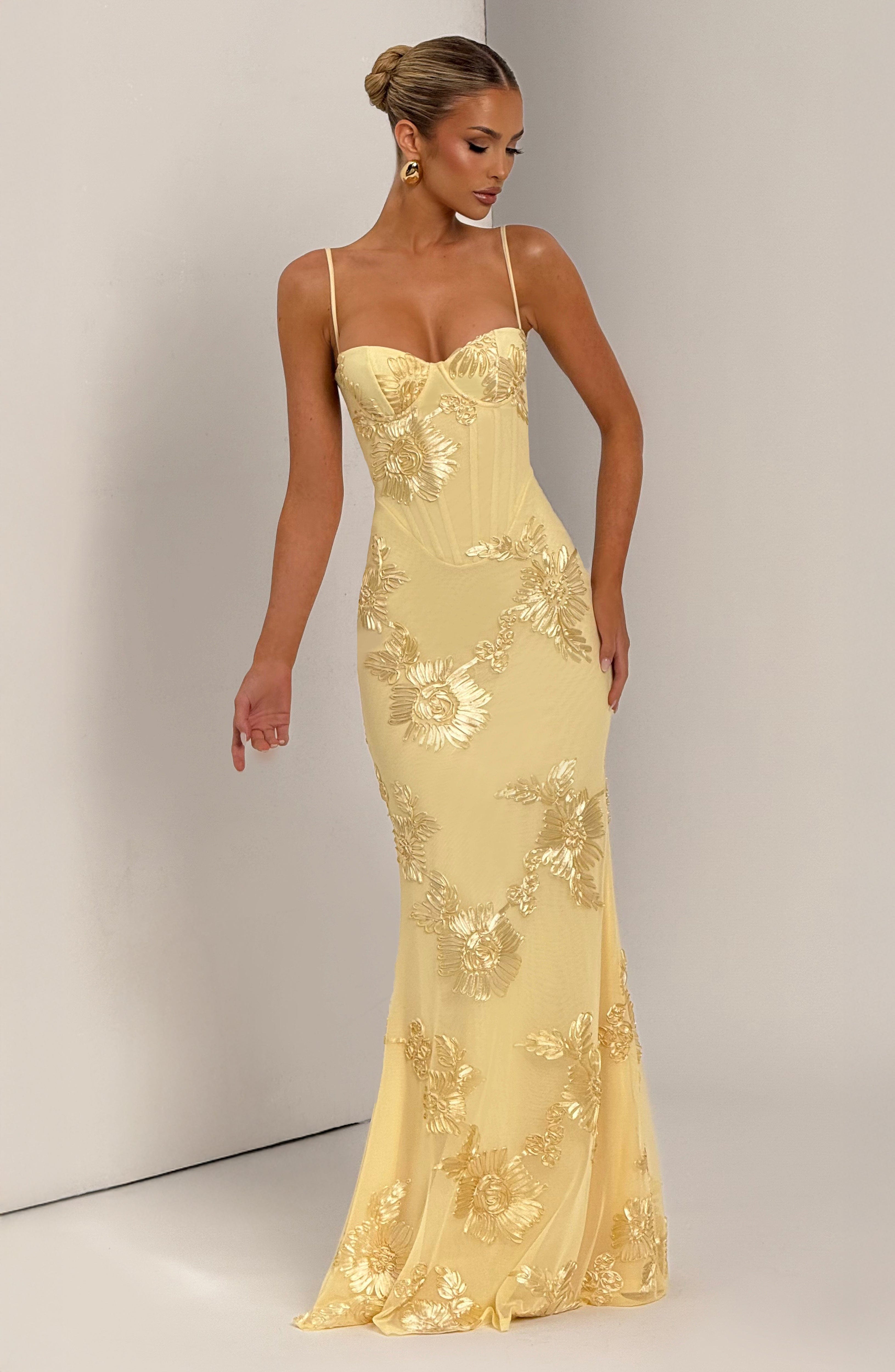 minilena Nefertiti Maxi Dress Lemon
