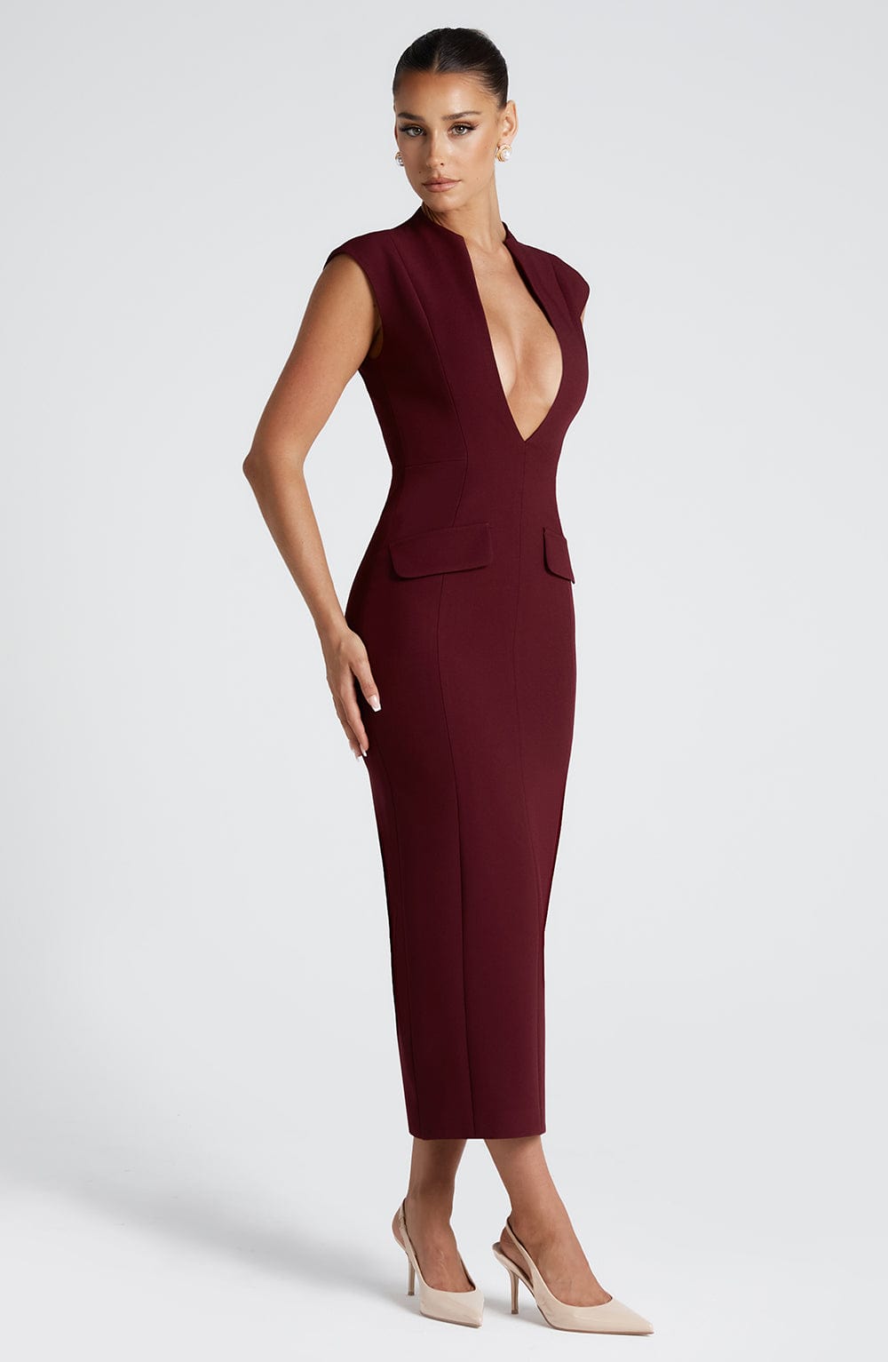 minilena Nellie Midi Dress Cherry Lacquer