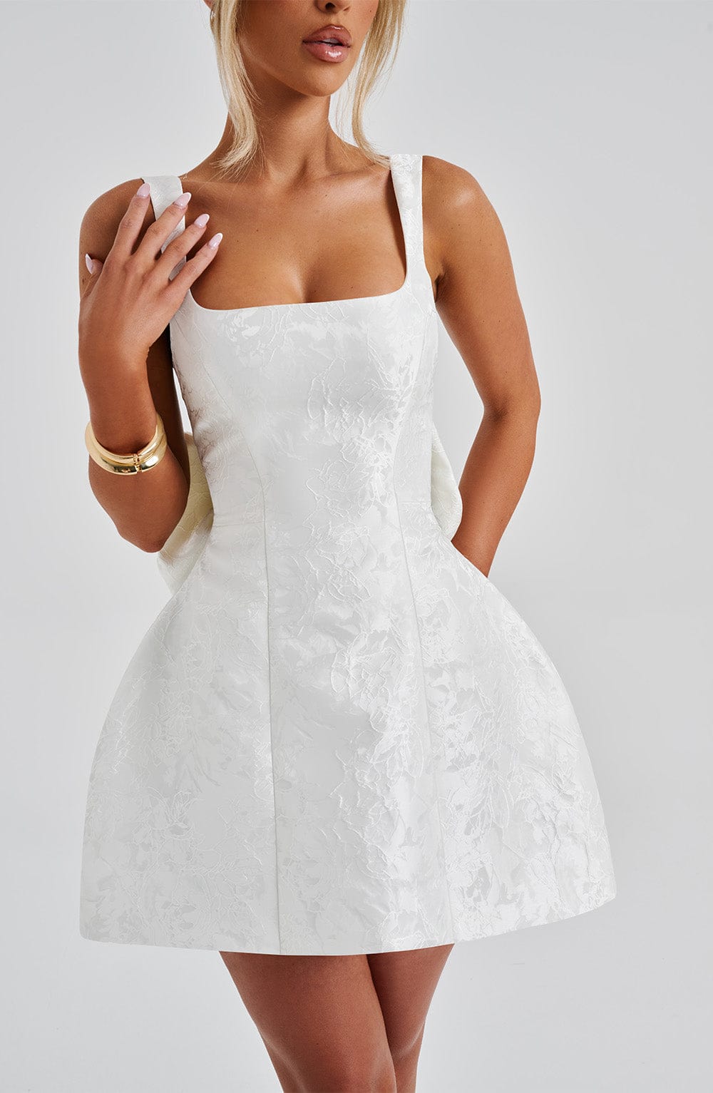 minilena Orla Mini Dress Ivory
