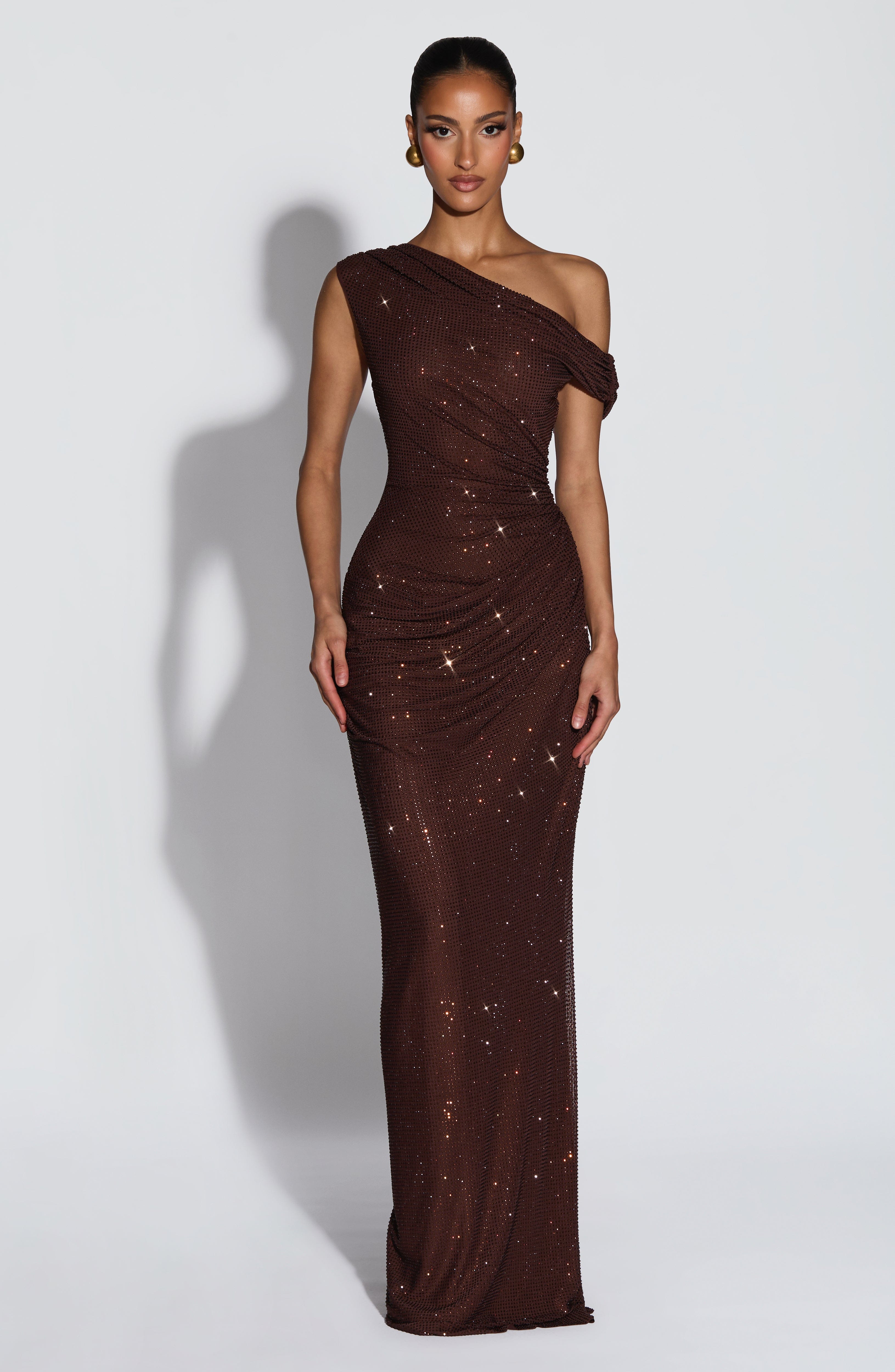 minilena Ottilie Maxi Dress Plum Brown