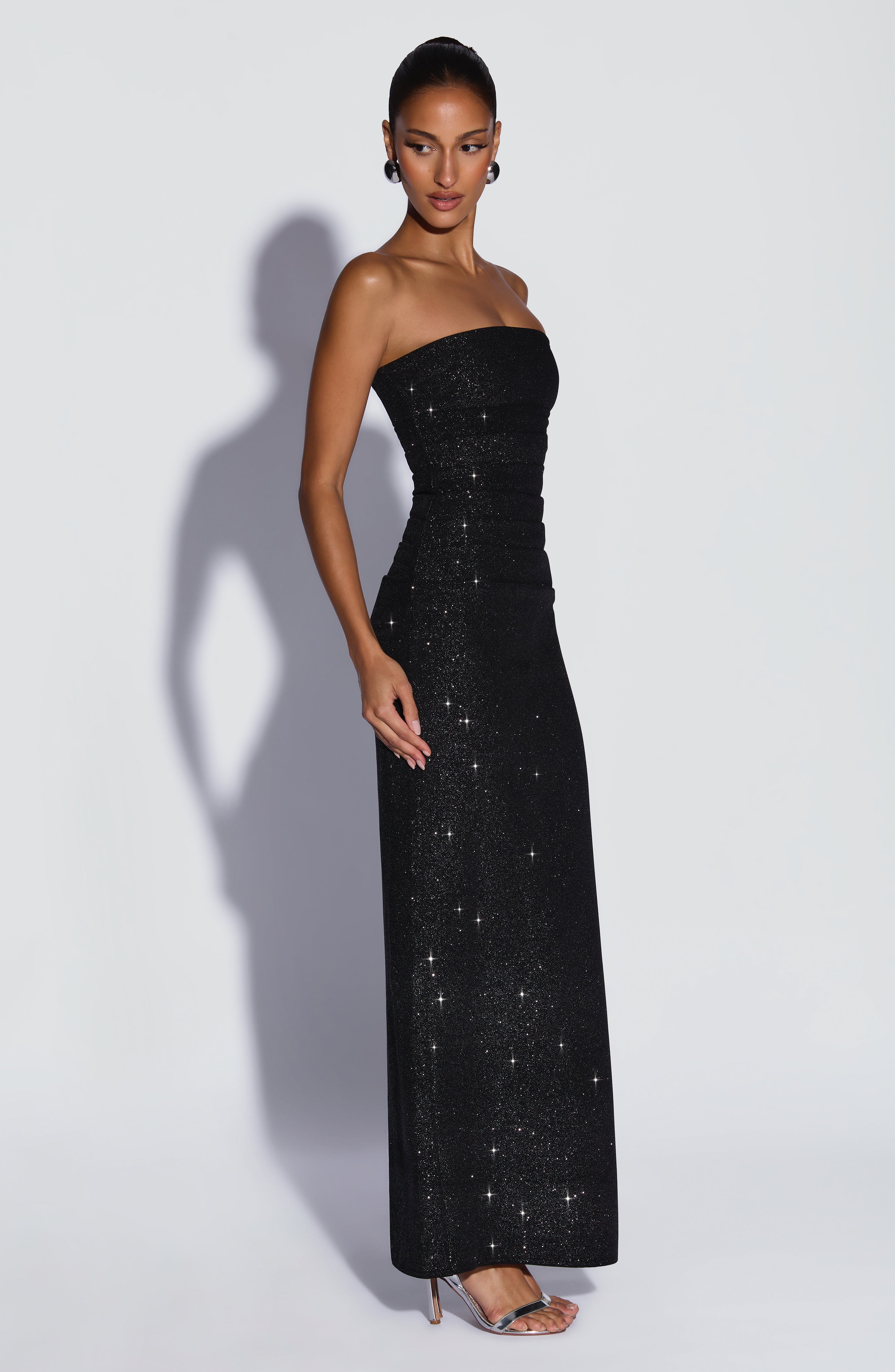 minilena Pandra Maxi Dress Black Sparkle