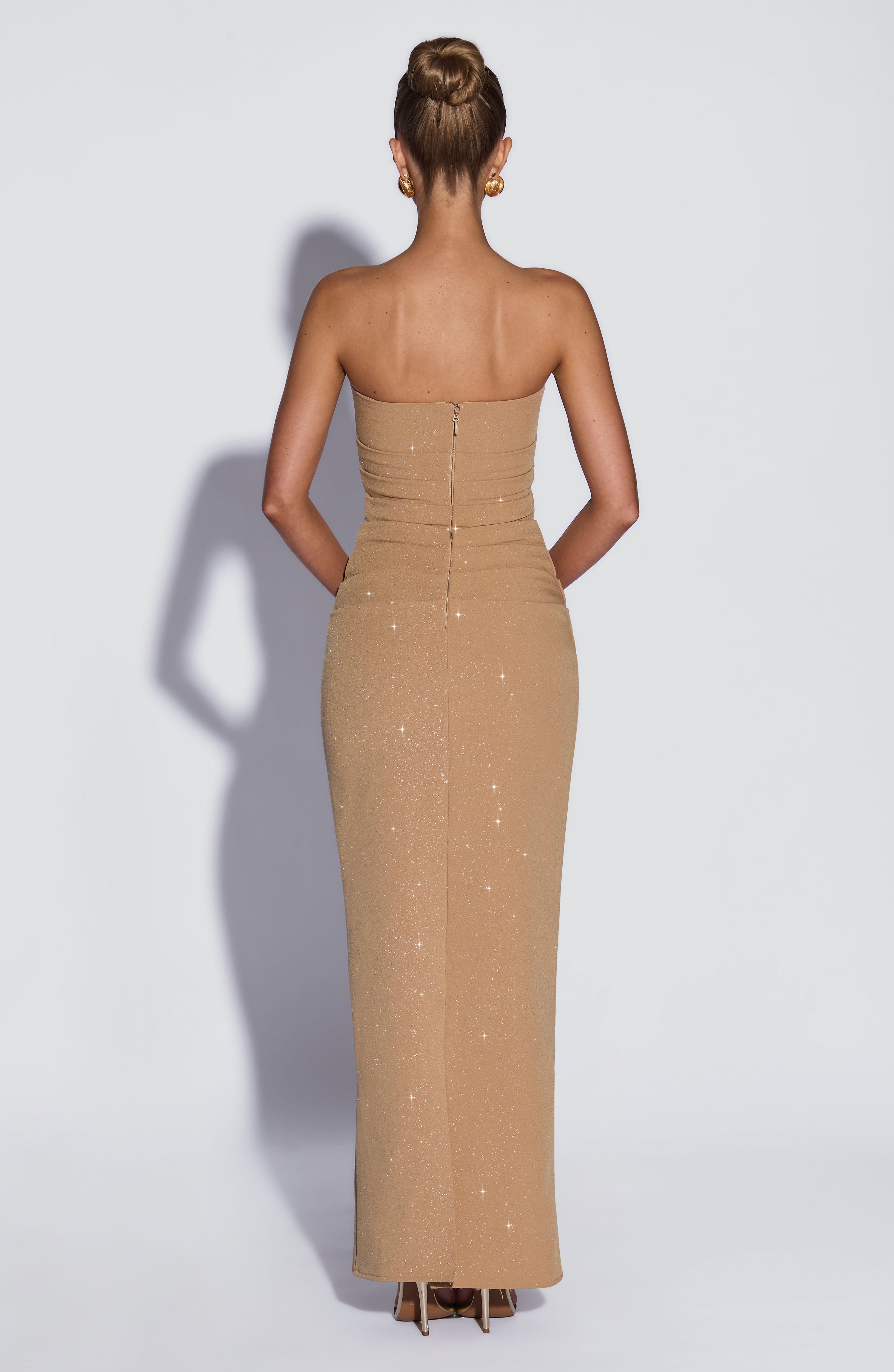 minilena Pandra Maxi Dress Gold Sparkle
