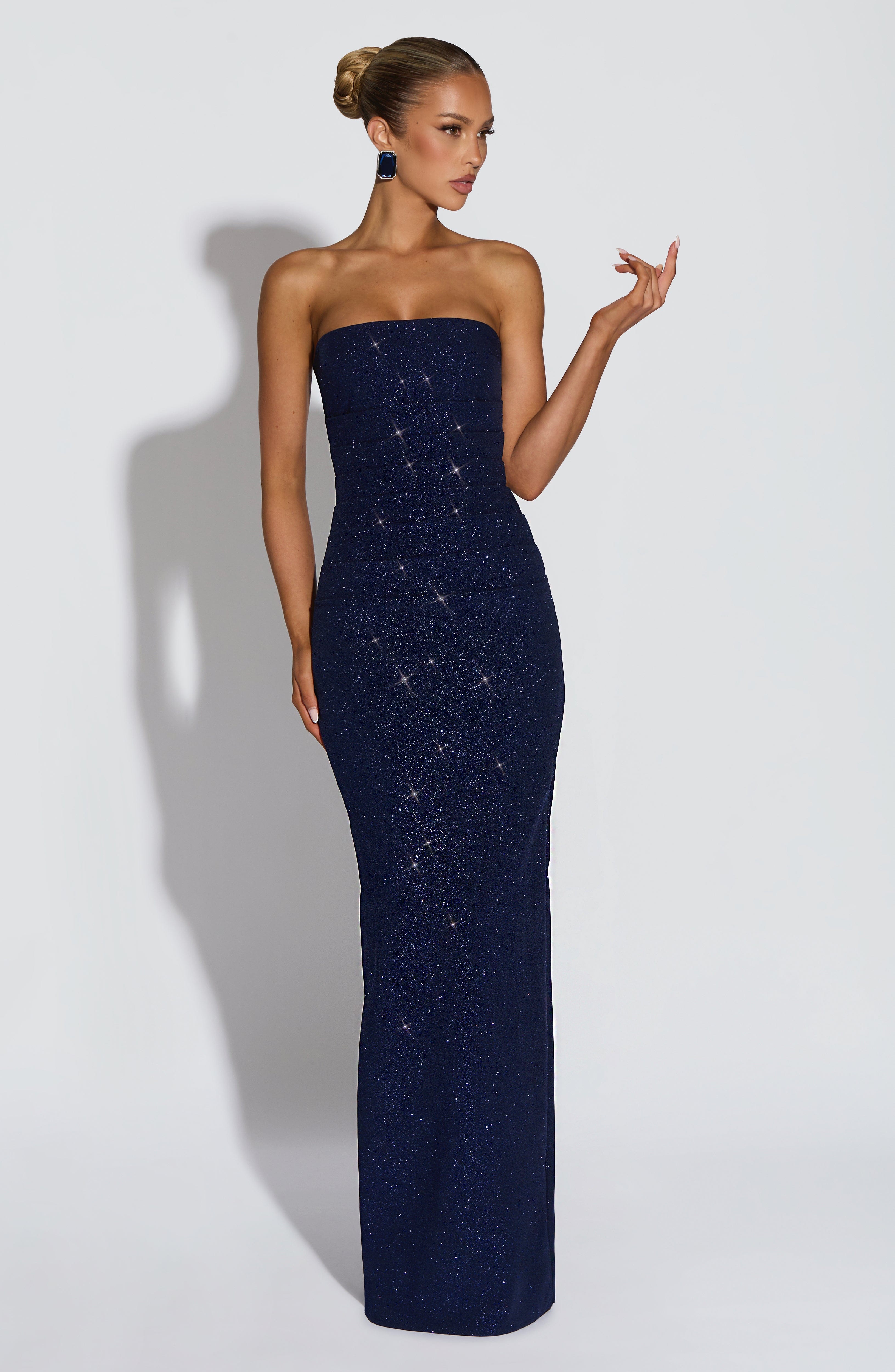minilena Pandra Maxi Dress Navy Sparkle