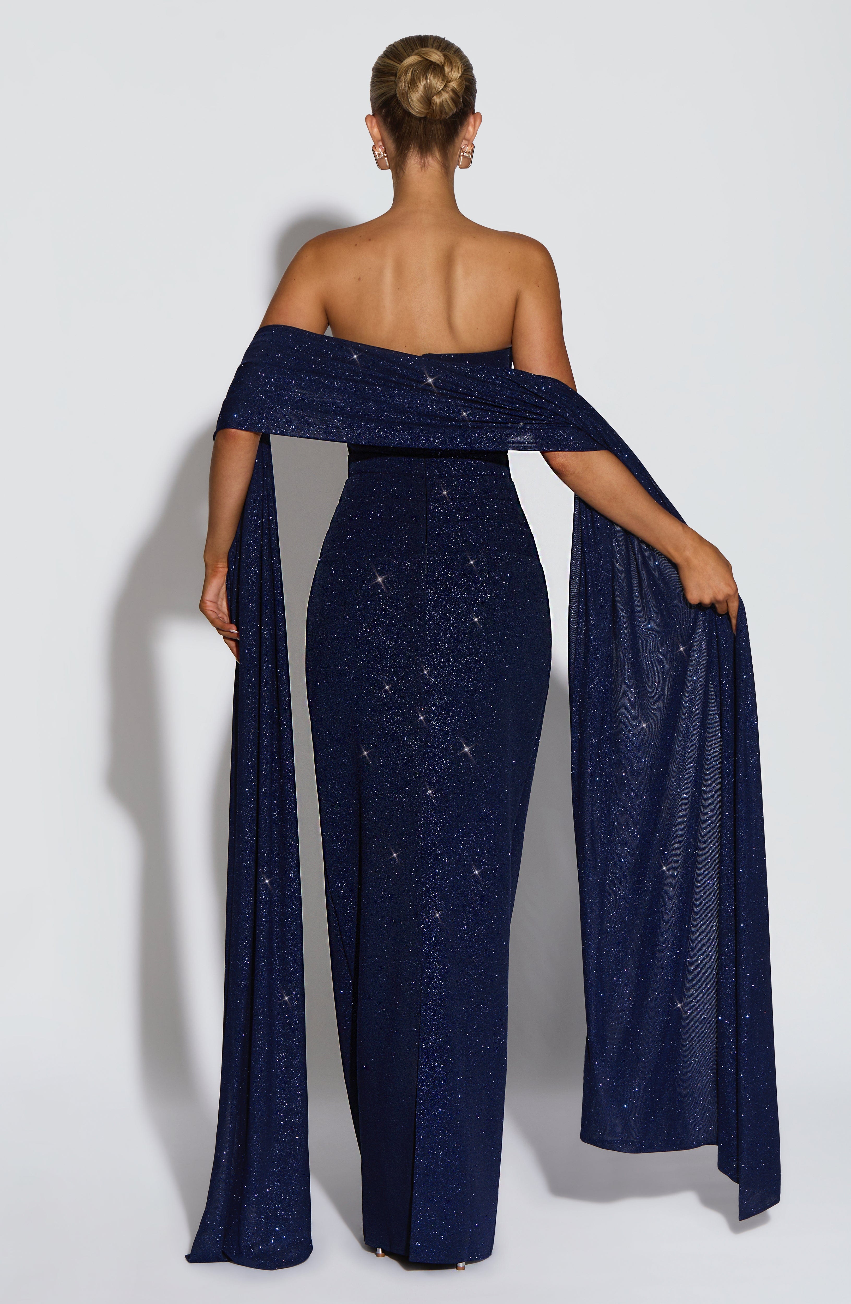 minilena Pandra Maxi Dress Navy Sparkle