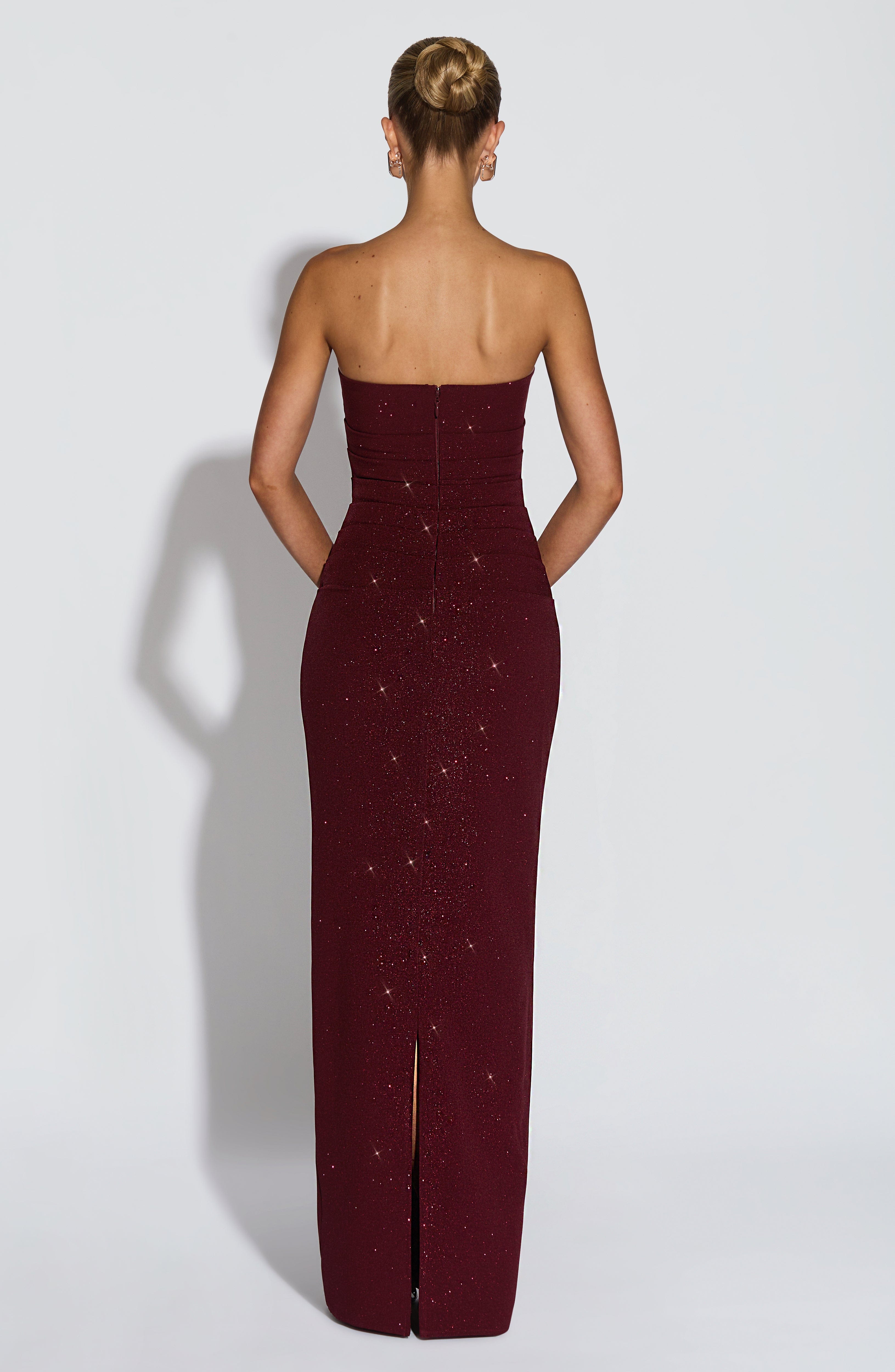 minilena Pandra Maxi Dress Wine Sparkle