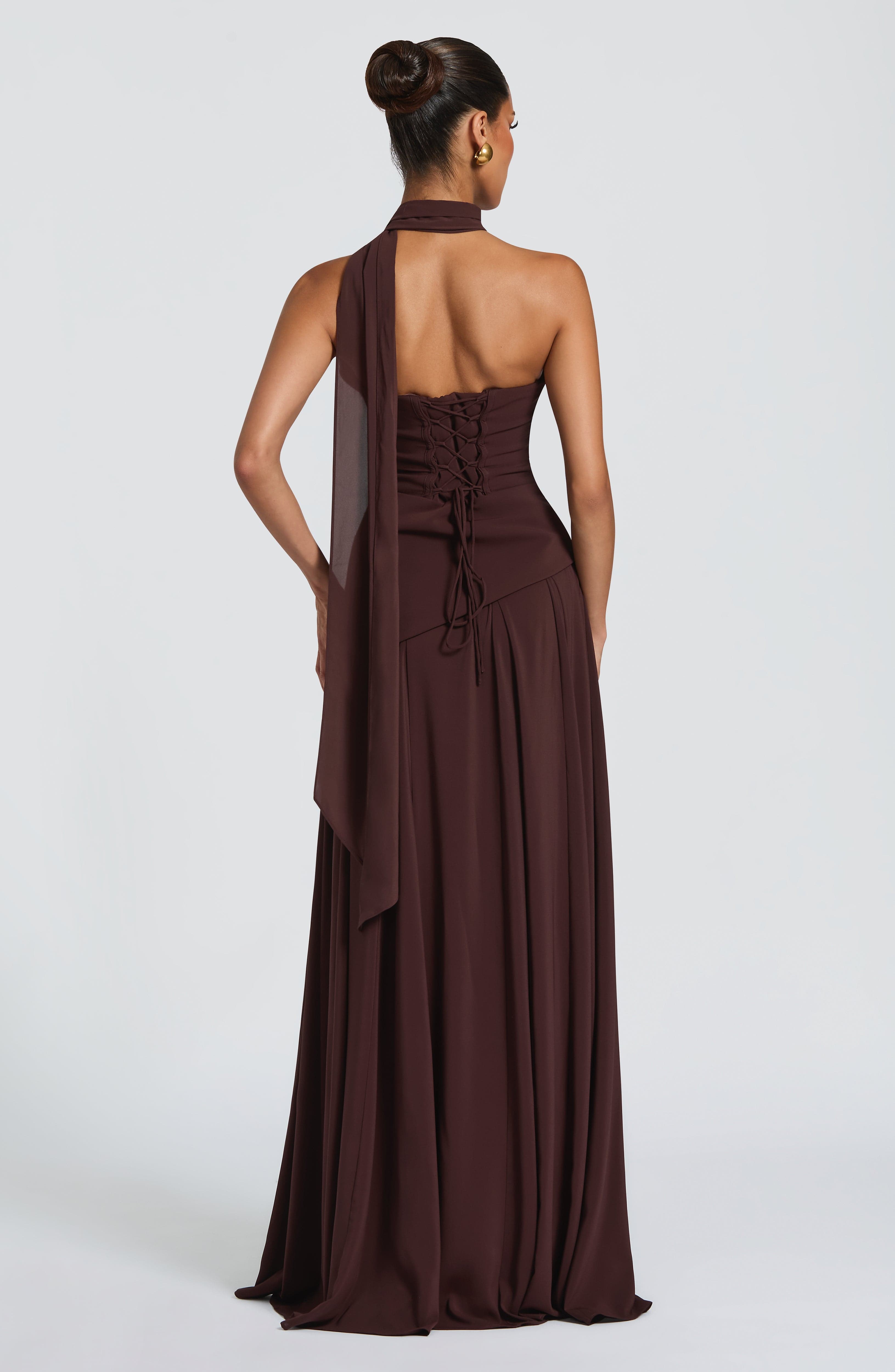 minilena Patricia Maxi Dress Plum Brown