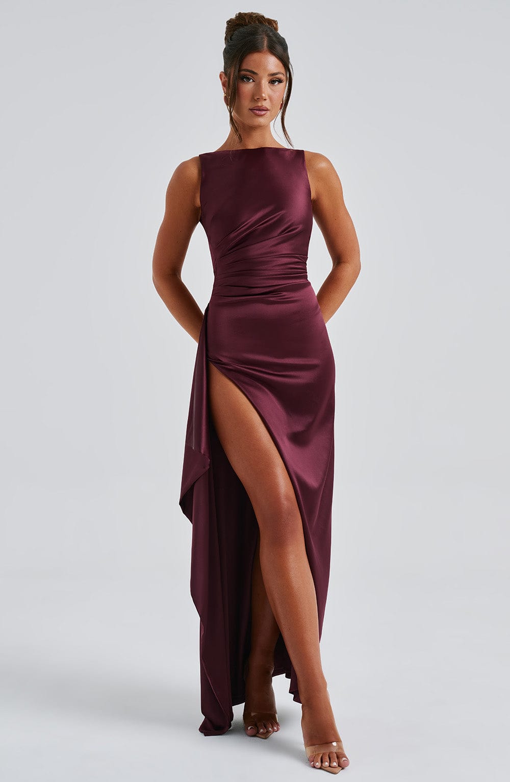 minilena Peggy Maxi Dress Cherry Lacquer