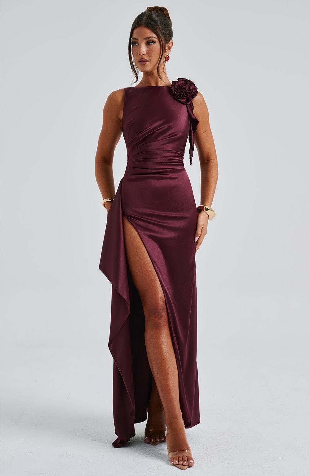 minilena Peggy Maxi Dress Cherry Lacquer