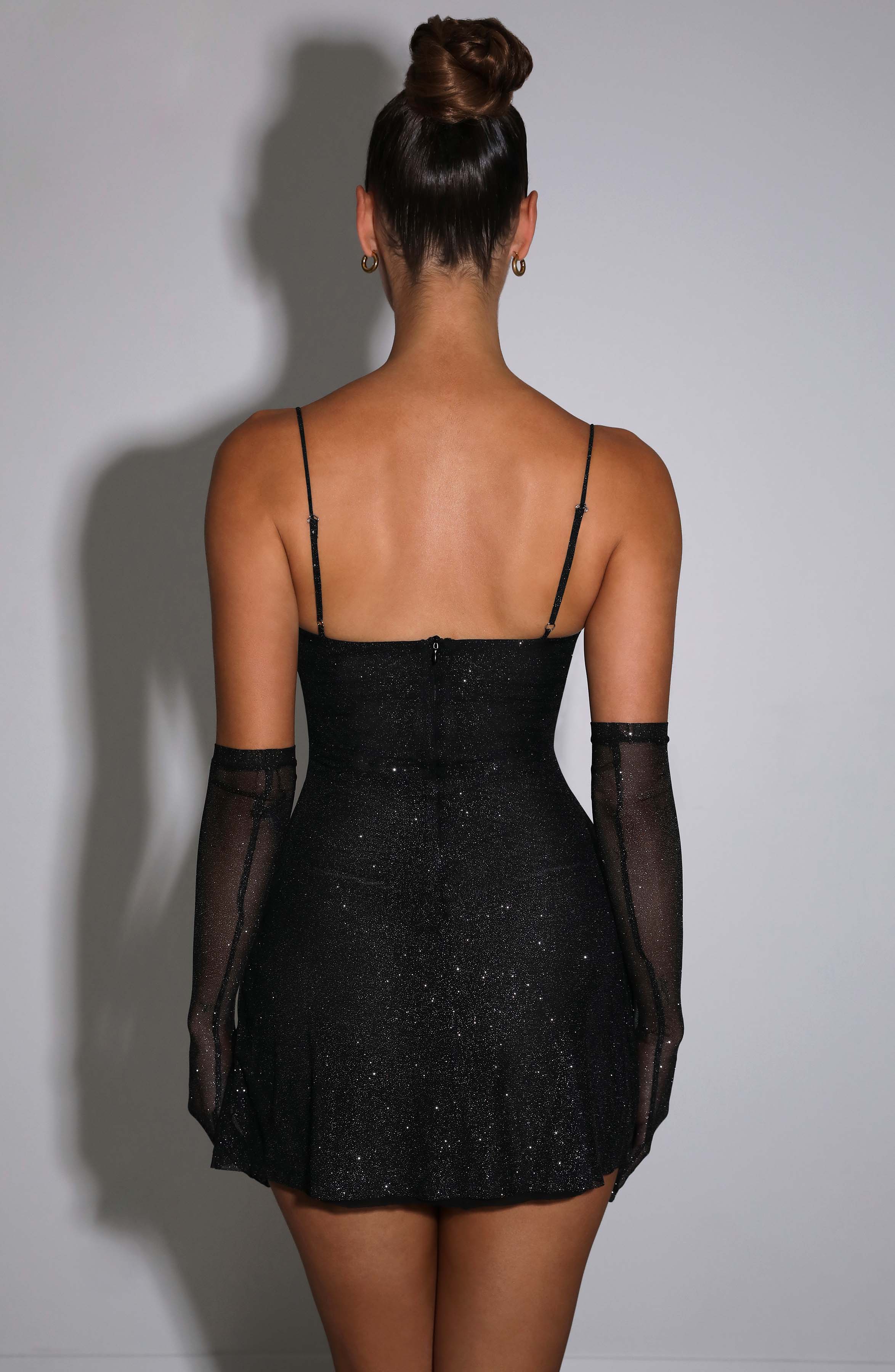 minilena Pixie Mini Dress Black Sparkle