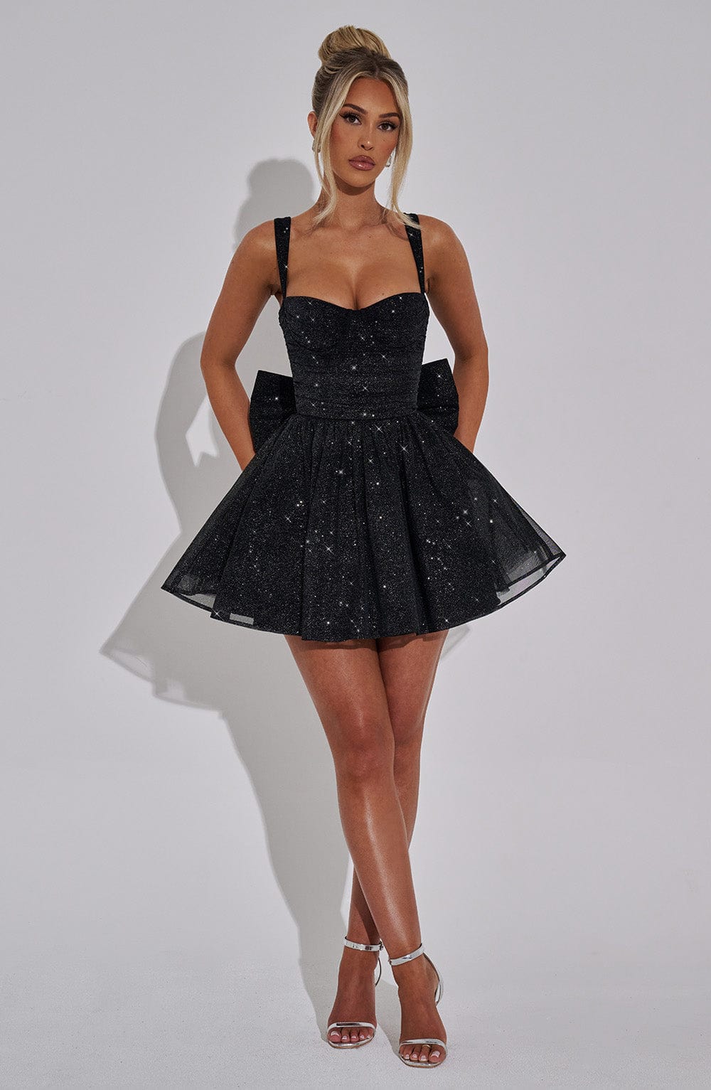 minilena Polly Mini Dress Black Sparkle