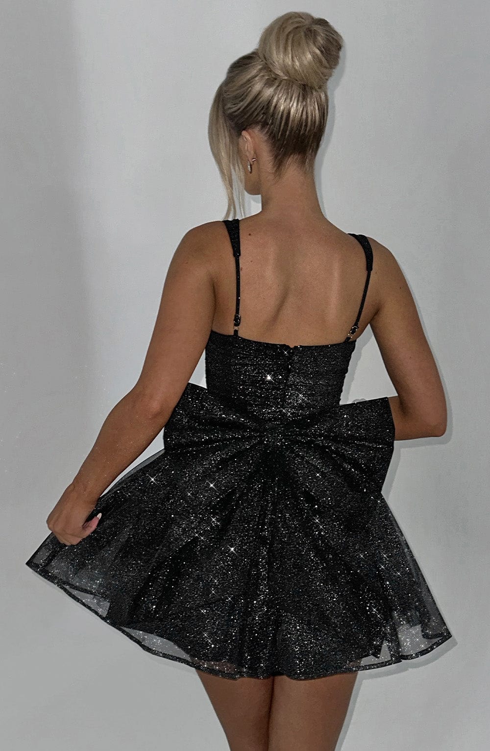 minilena Polly Mini Dress Black Sparkle