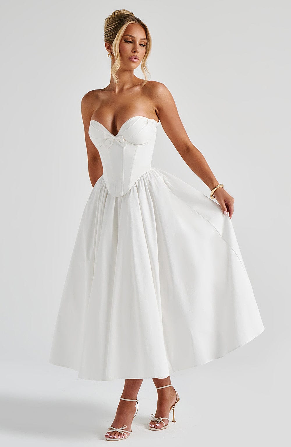 minilena Prim Midi Dress Ivory