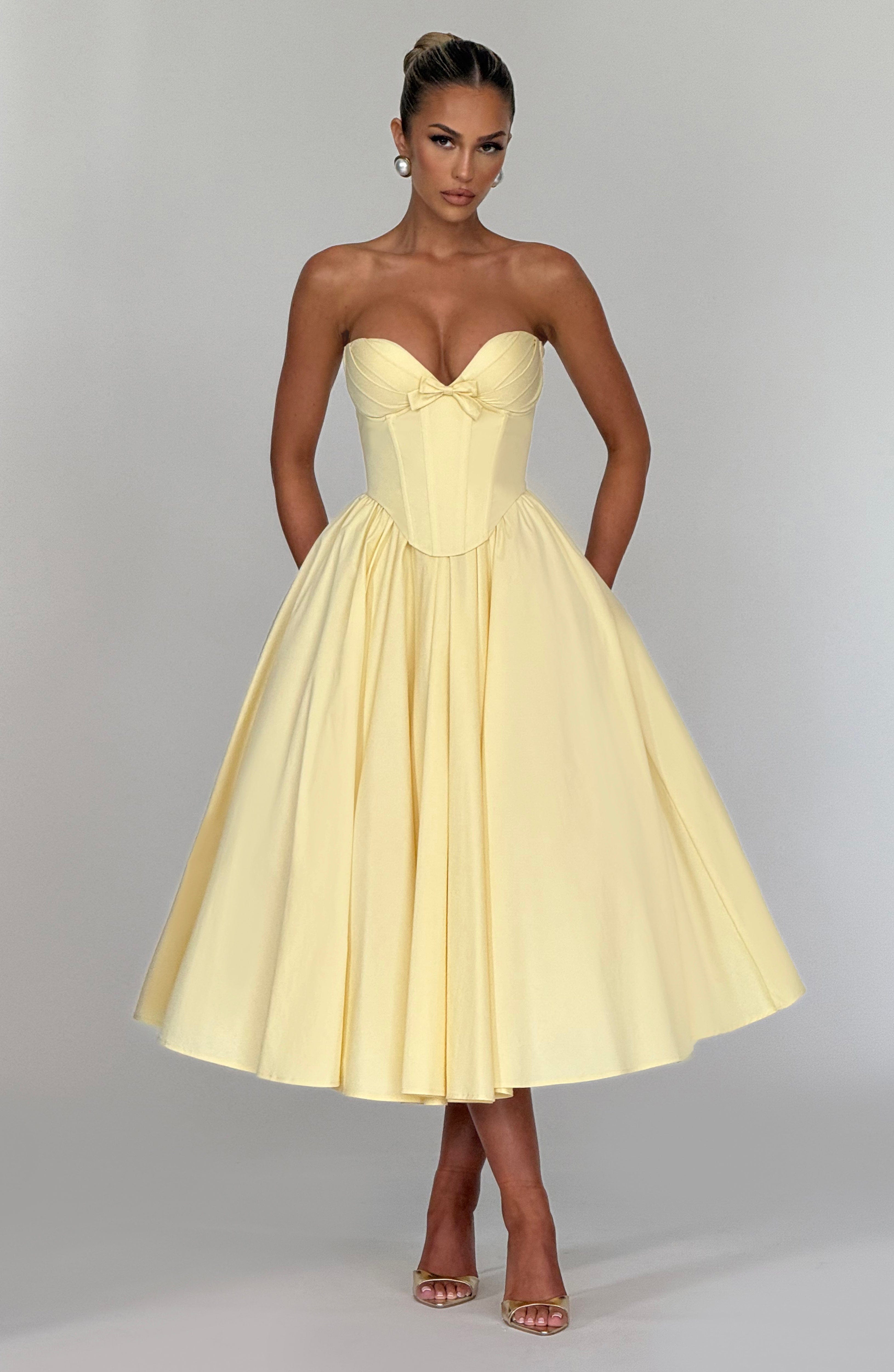 minilena Prim Midi Dress Lemon