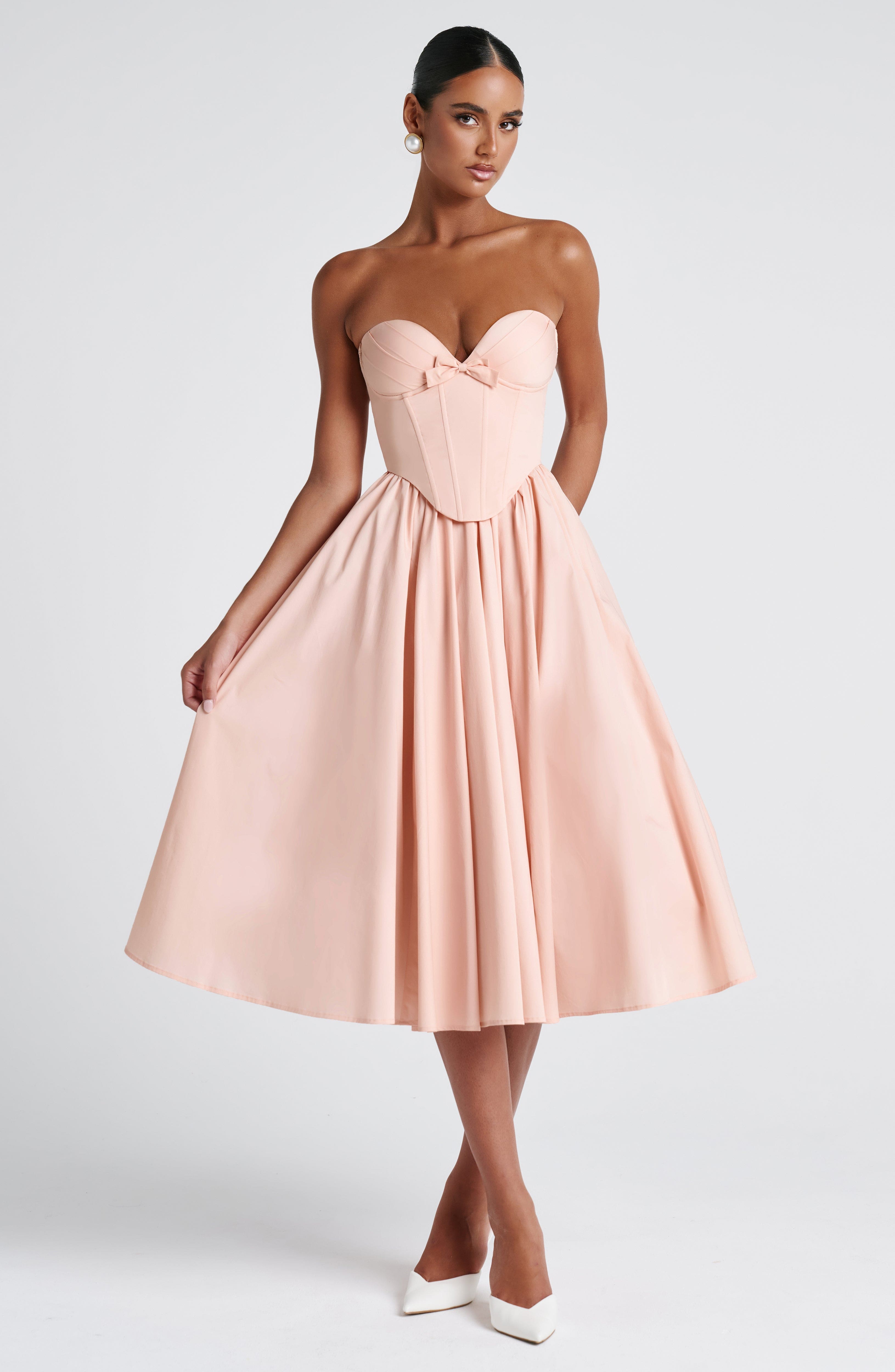 minilena Prim Midi Dress Soft Peach