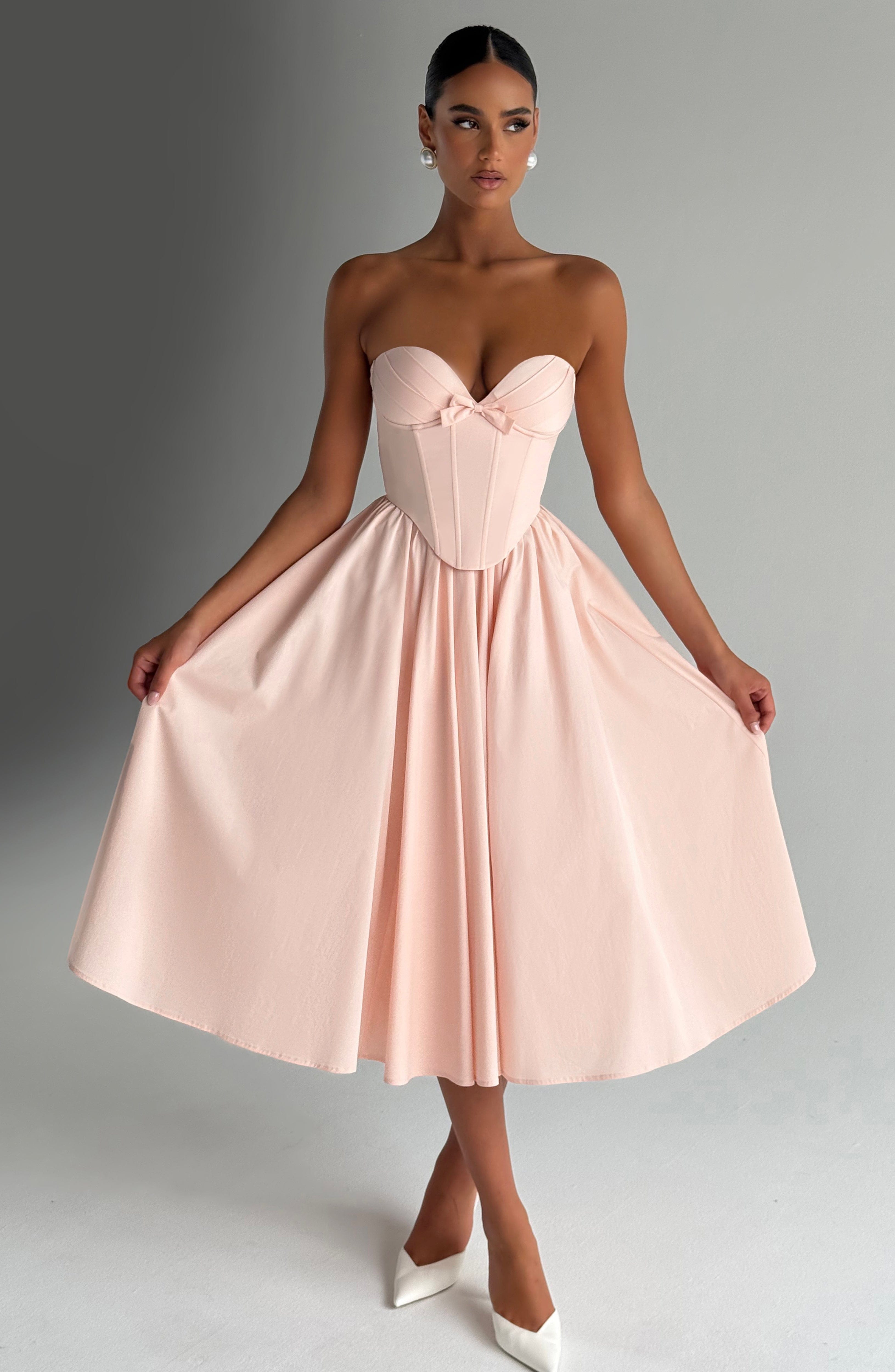 minilena Prim Midi Dress Soft Peach