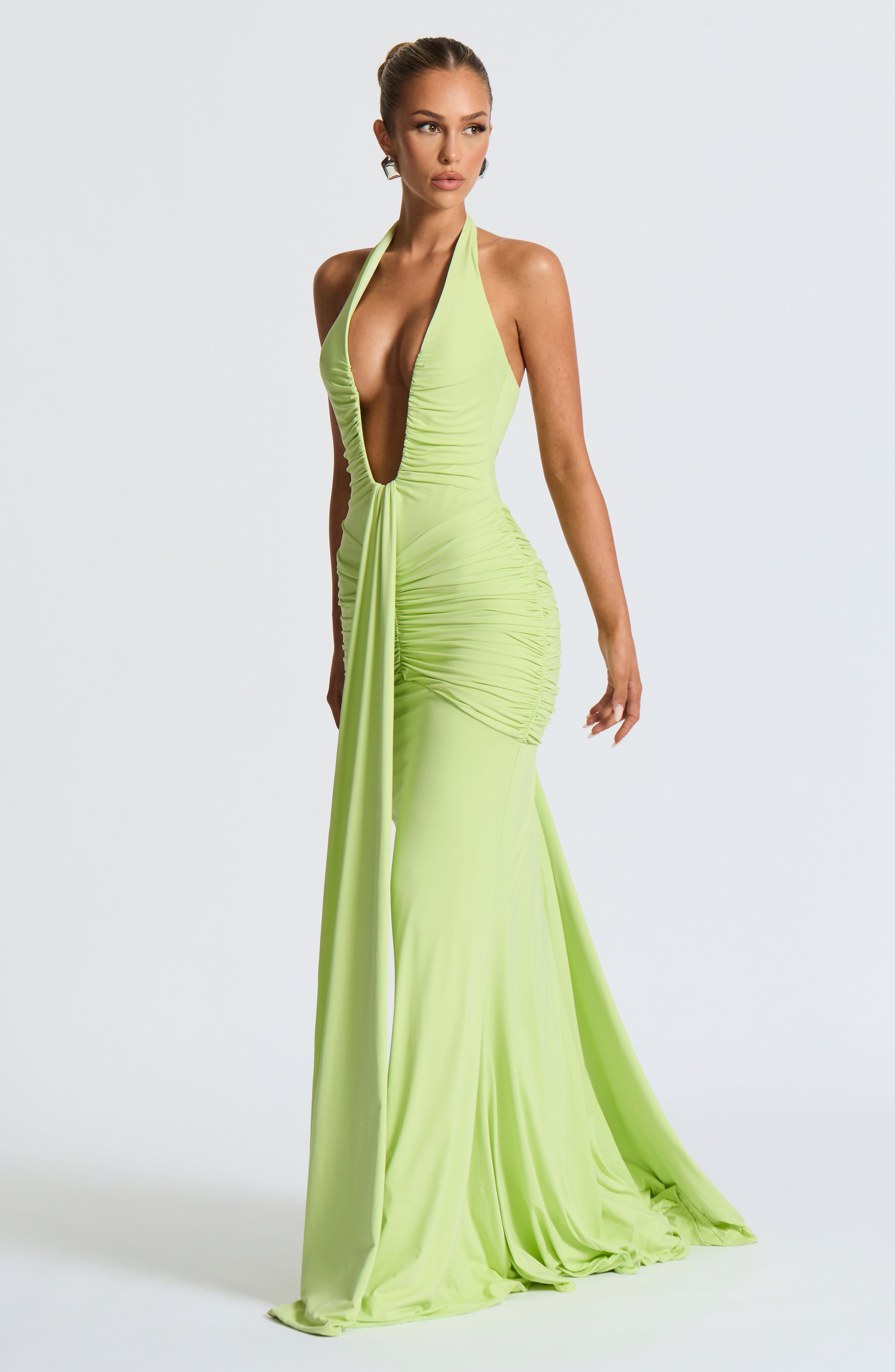 minilena Rosetta Maxi Dress Lime